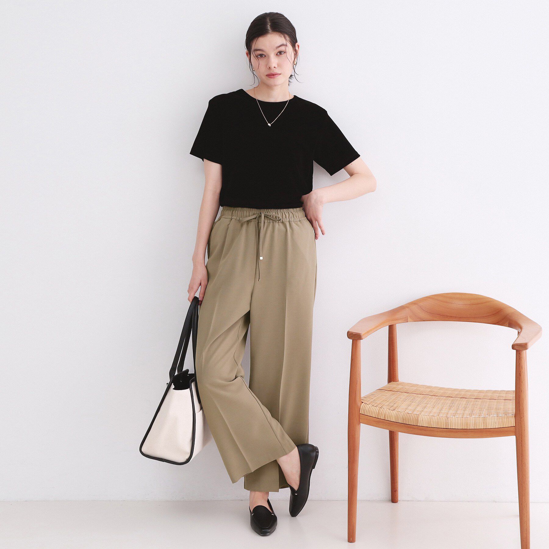 OPAQUE.CLIP「《丈が選べる/SS-LLサイズ》美脚ストレッチイージーワイドパンツ/セットアップ対応【防シワ/洗濯機」|その他|