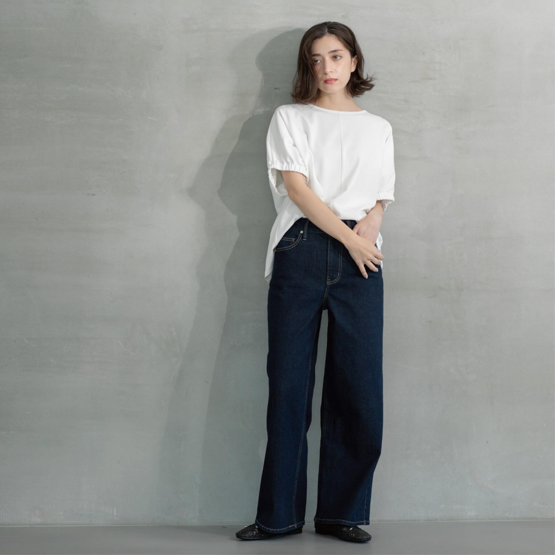 OPAQUE.CLIP「ストレッチバギーデニム【洗濯機洗い可】《SS～LL》」|デニム|