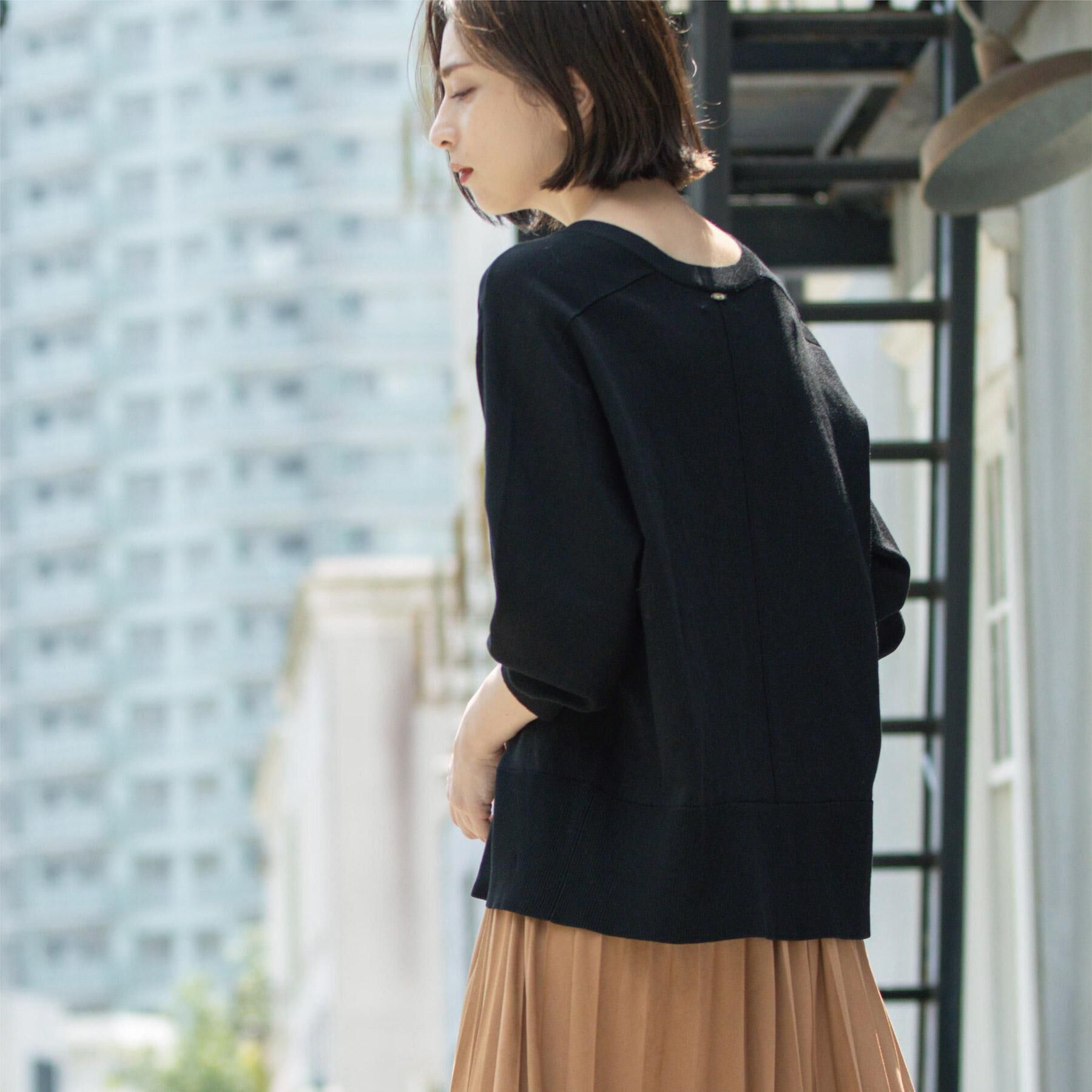 OPAQUE.CLIP「リラクシーVネックニット【洗濯機洗OK】《6col》」|ニット・セーター|