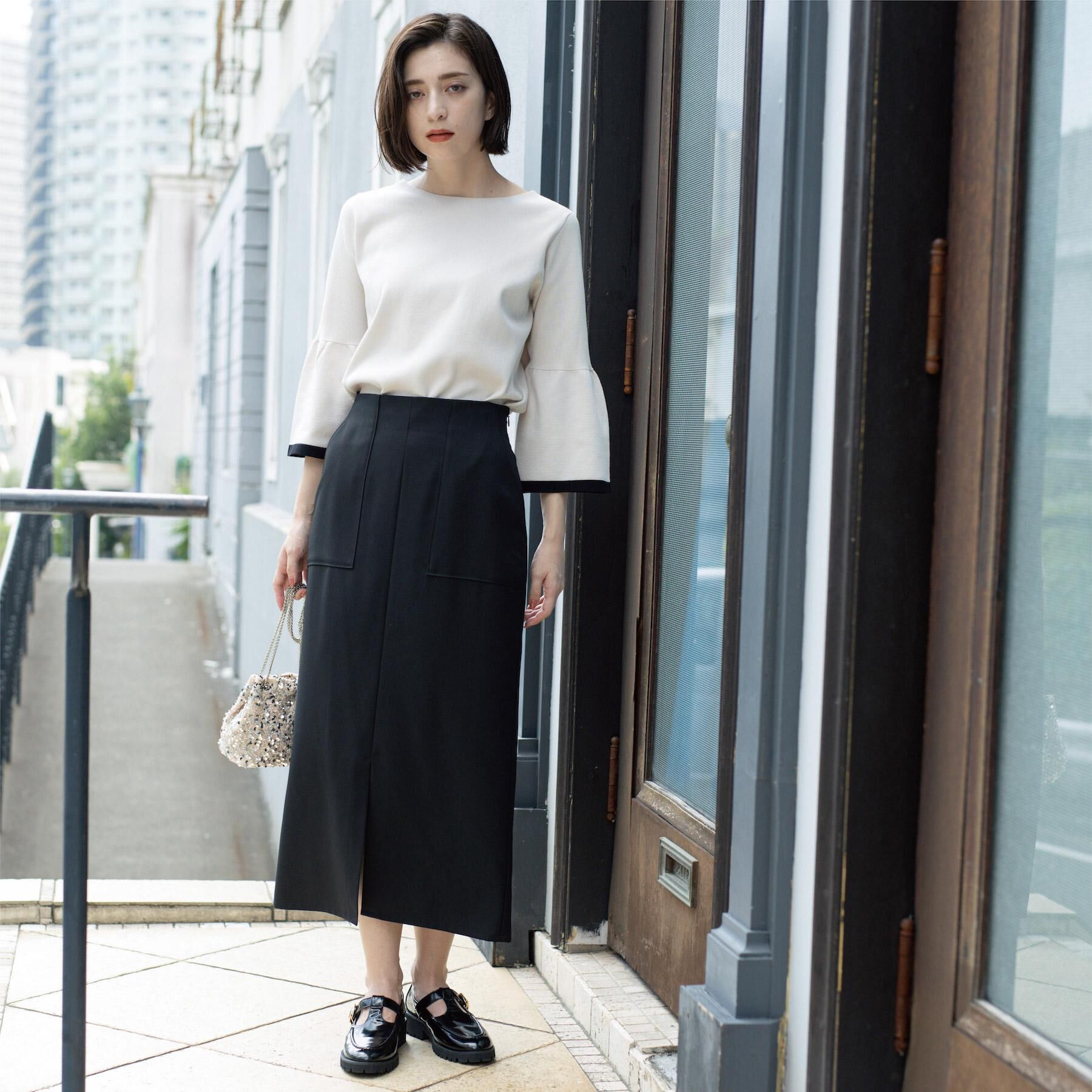 OPAQUE.CLIP「ストレッチダブルポケットタイトスカート【洗える】」|スカート|