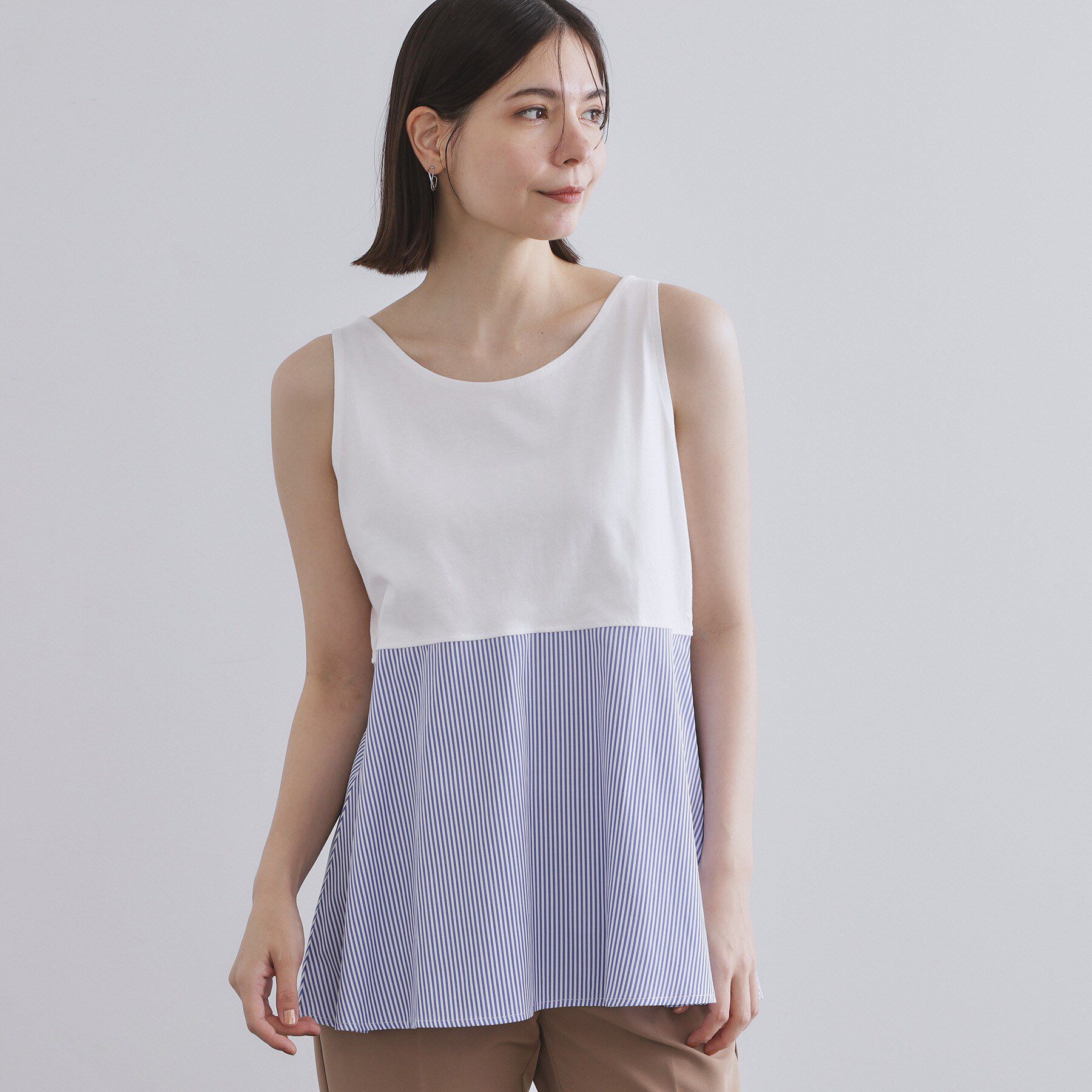 OPAQUE.CLIP「《ツインセット》リラクシーサイドスリットニット&times;ドッキングタンク【洗濯機洗い可】」|その他|