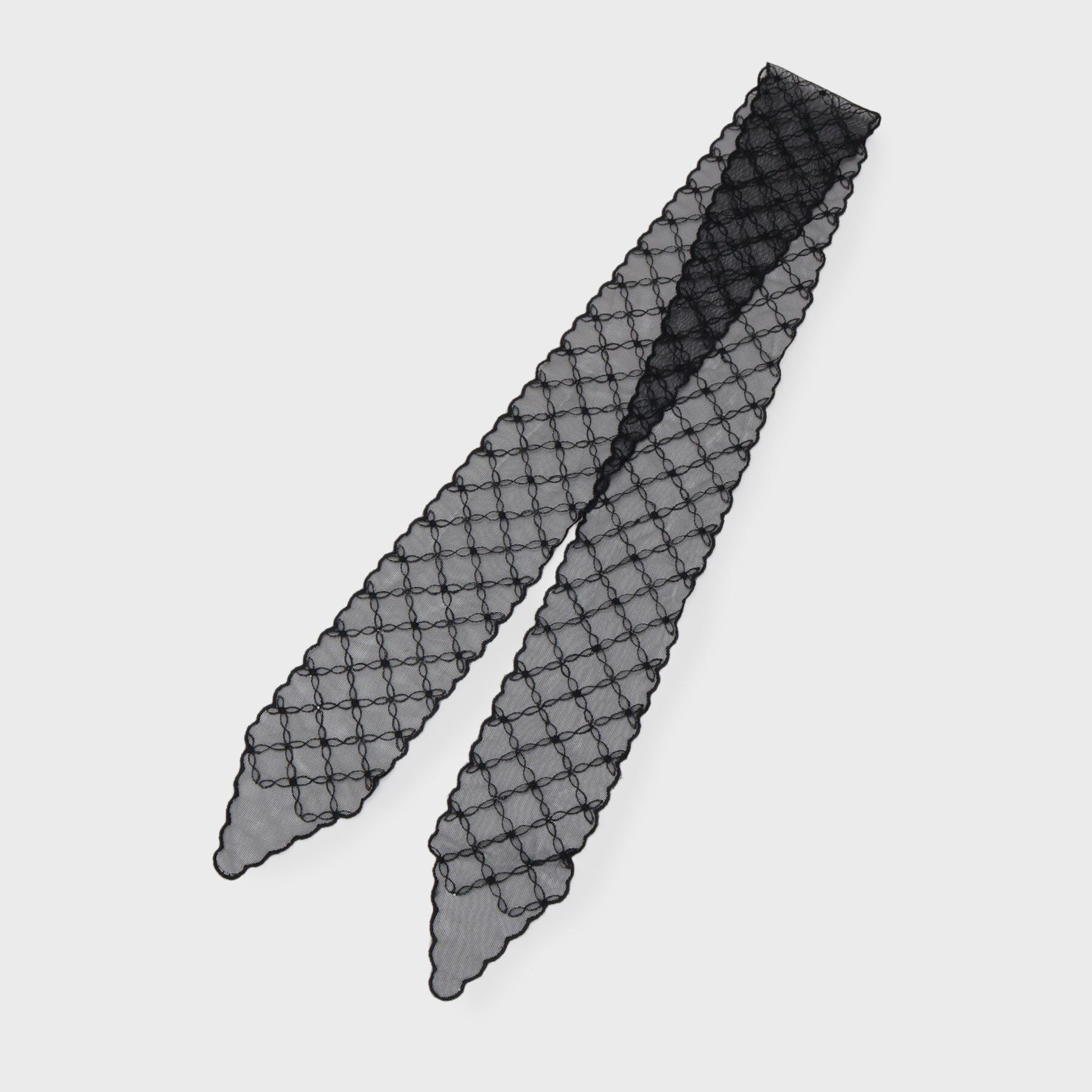 OPAQUE.CLIP「シアーレーススカラップスカーフ」|バンダナ・スカーフ|ブラック(019)