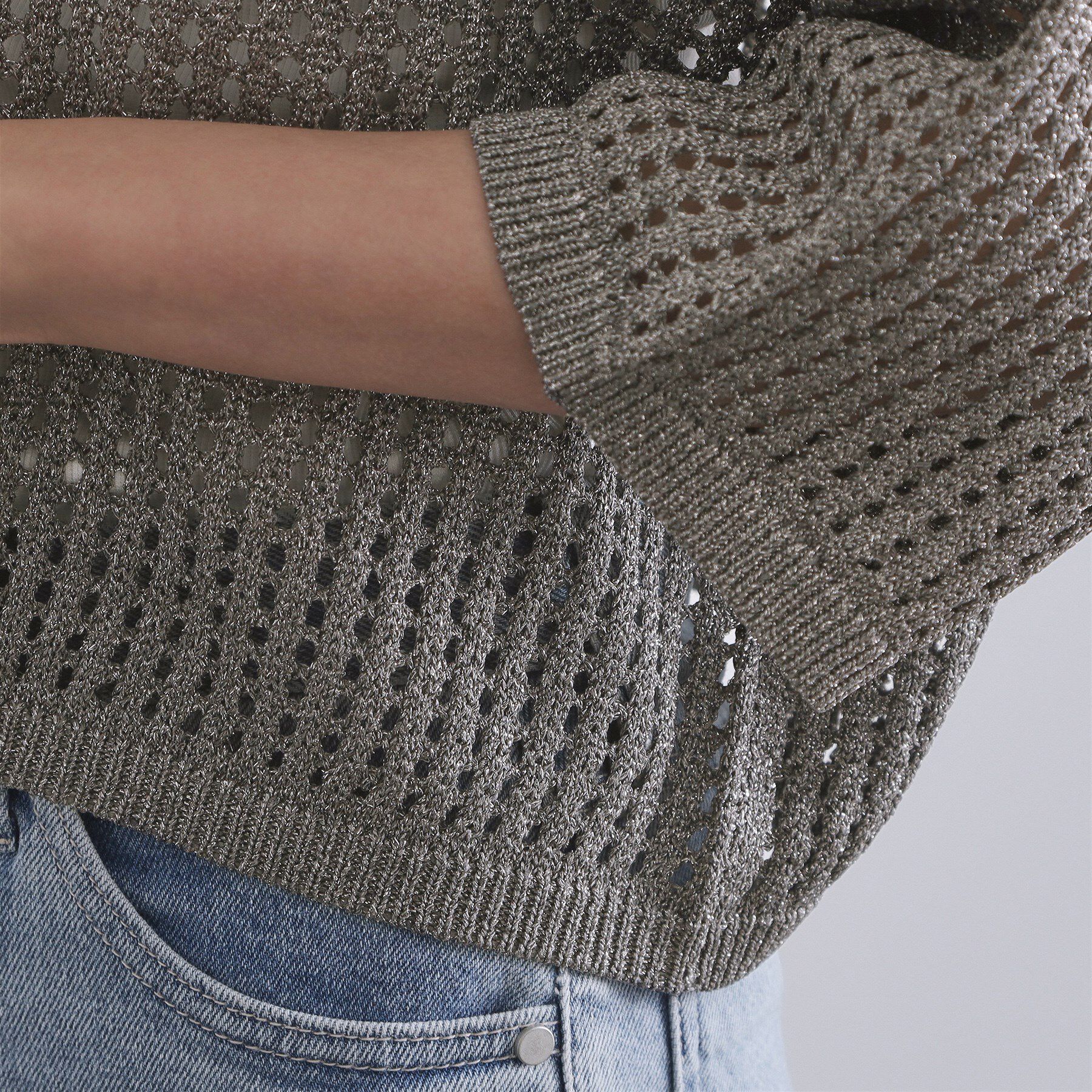 OPAQUE.CLIP「2WAY ラメメッシュニット【洗濯機洗い可/抗ピル】」|ニット・セーター|