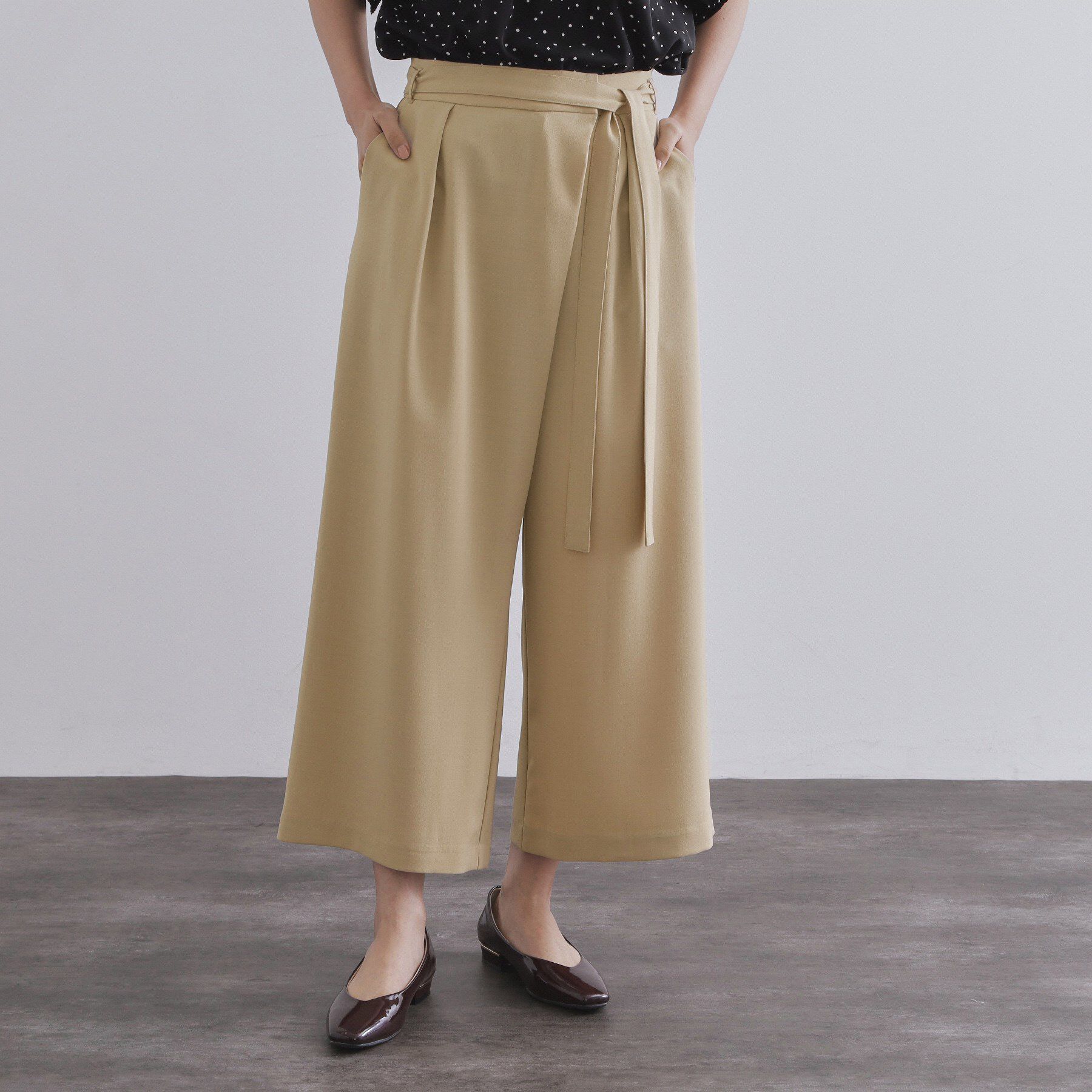 OPAQUE.CLIP「サッシュリボン付きラップデザインパンツ【洗濯機洗い可】」|その他|