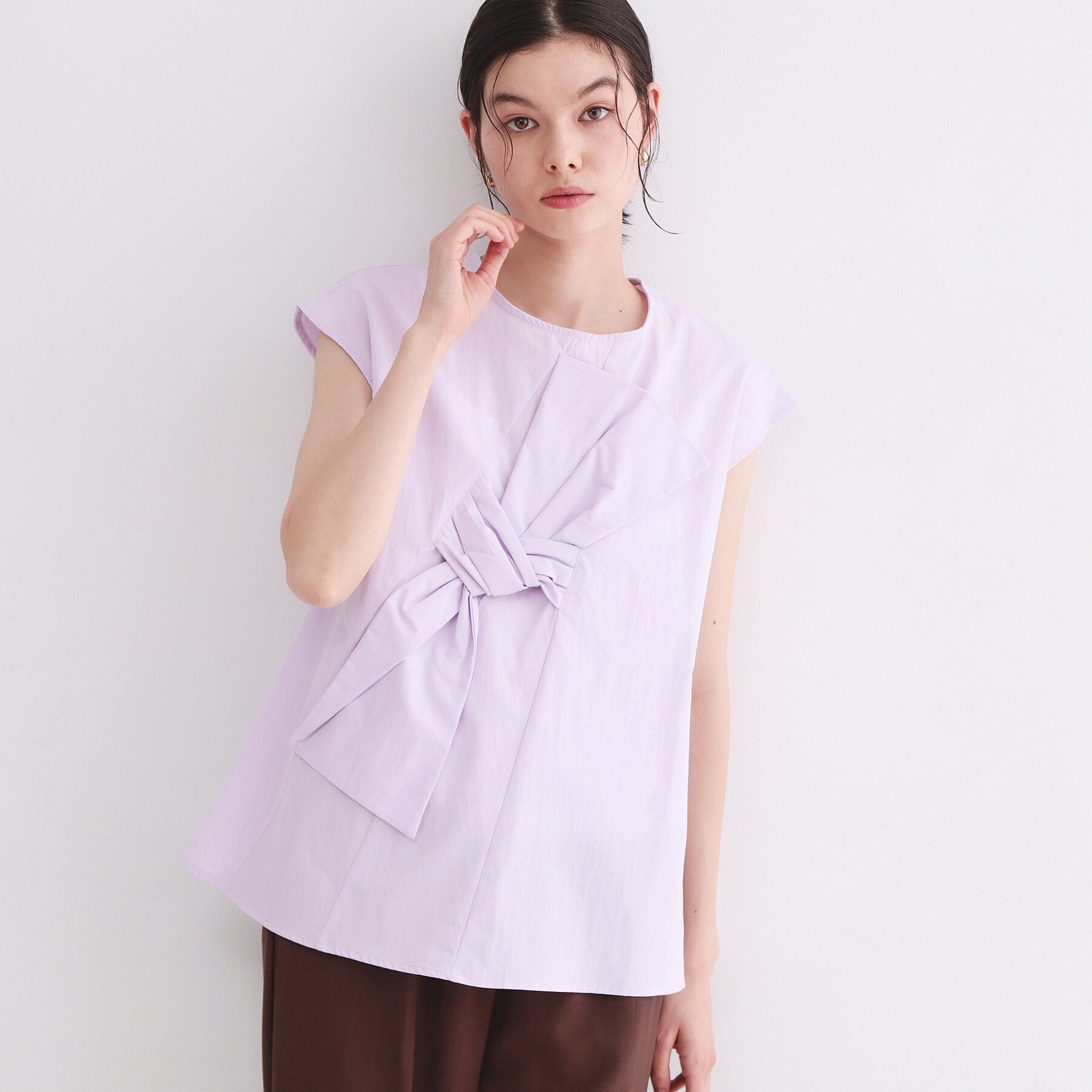 OPAQUE.CLIP「リボンモチーフブラウス【洗濯機洗い可】」|シャツ・ブラウス|