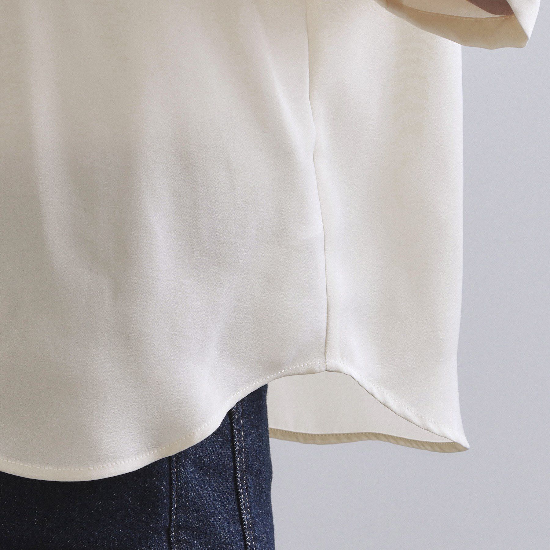 OPAQUE.CLIP「ヴィンテージサテンセーラーカラーブラウス【洗濯機洗い可】」|シャツ・ブラウス|