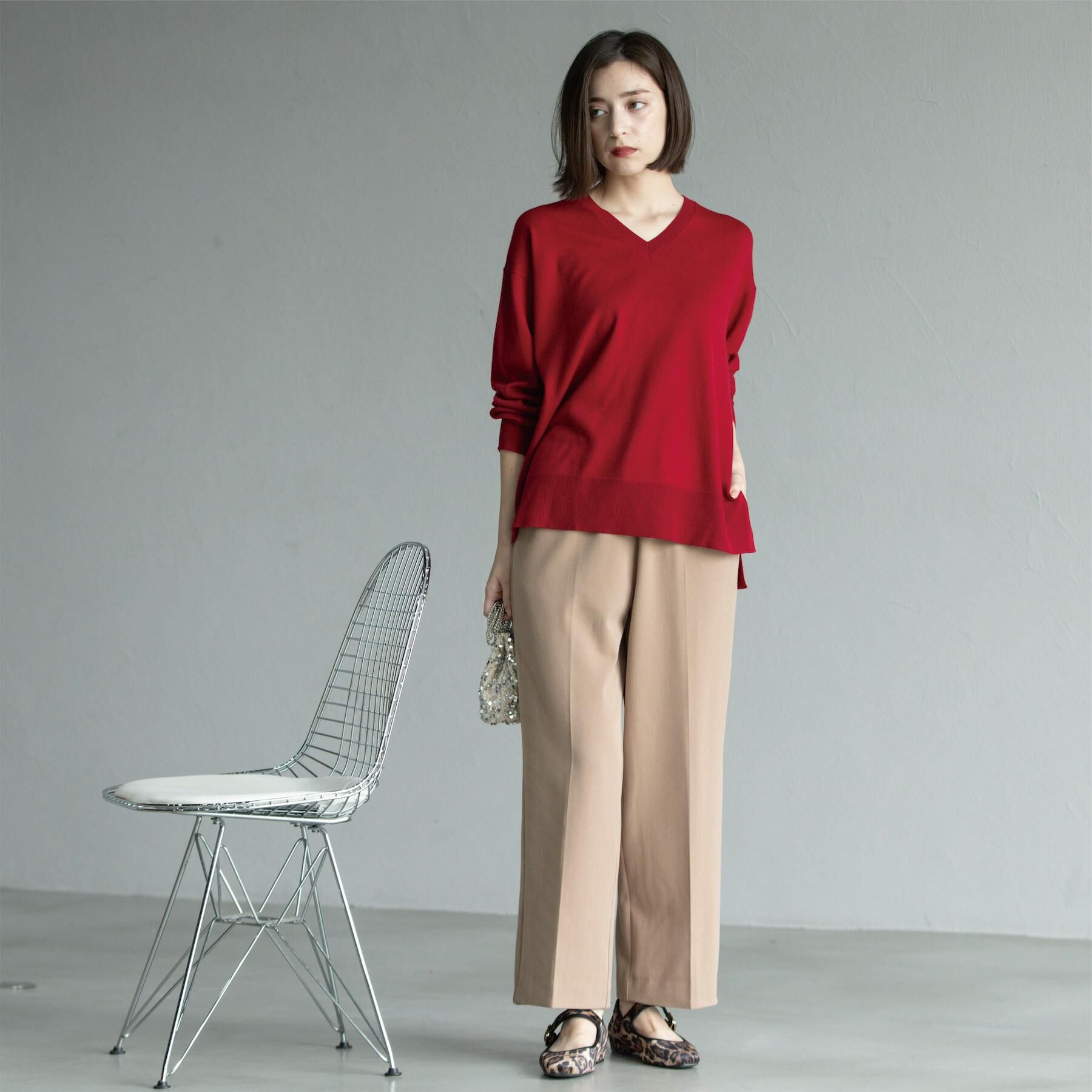 OPAQUE.CLIP「Vネックニット/エクストラファインメリノウール【THEシリーズ/洗濯機OK】」|ニット・セーター|