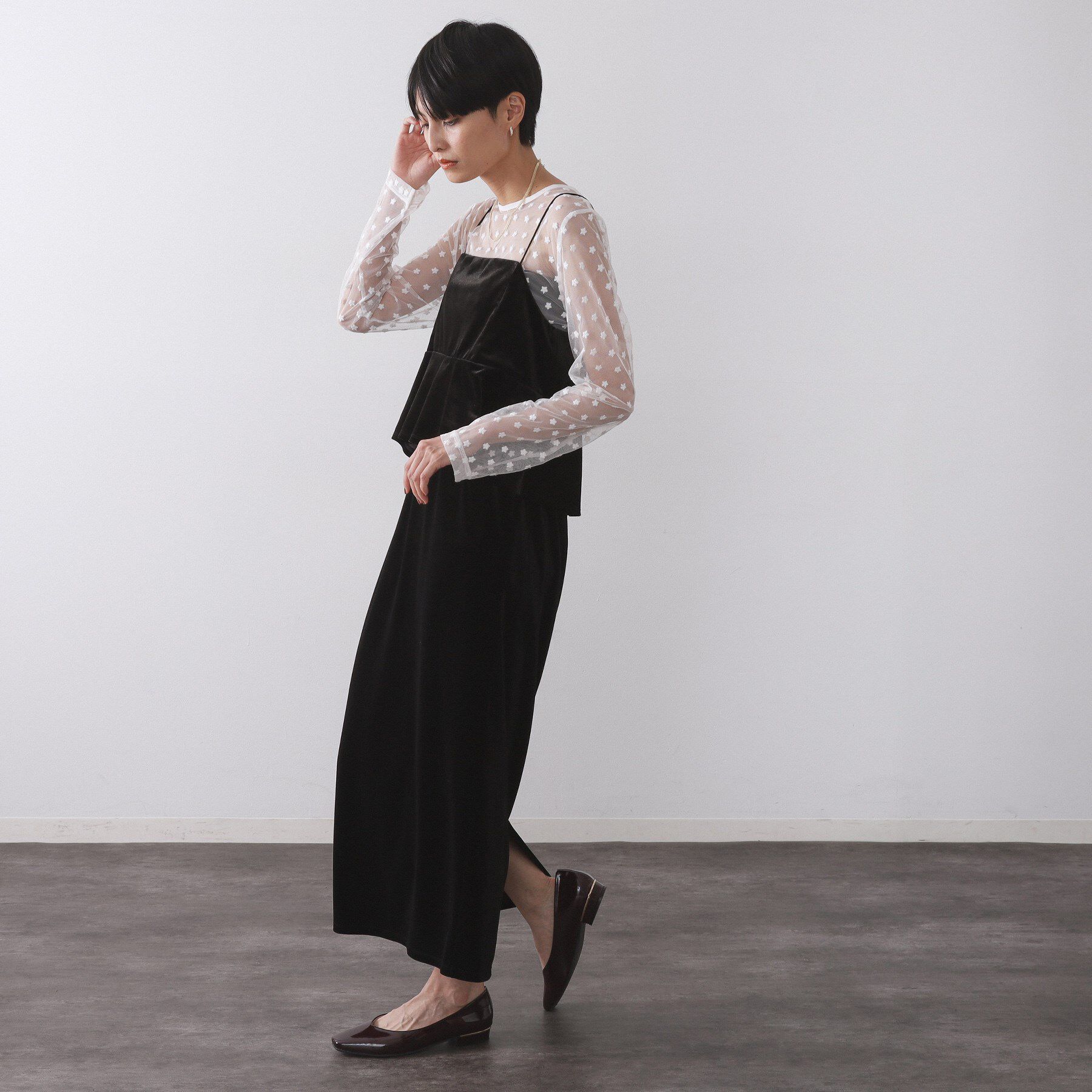 OPAQUE.CLIP「ベロアキャミ/セットアップ対応可【洗濯機OK】」|シャツ・ブラウス|