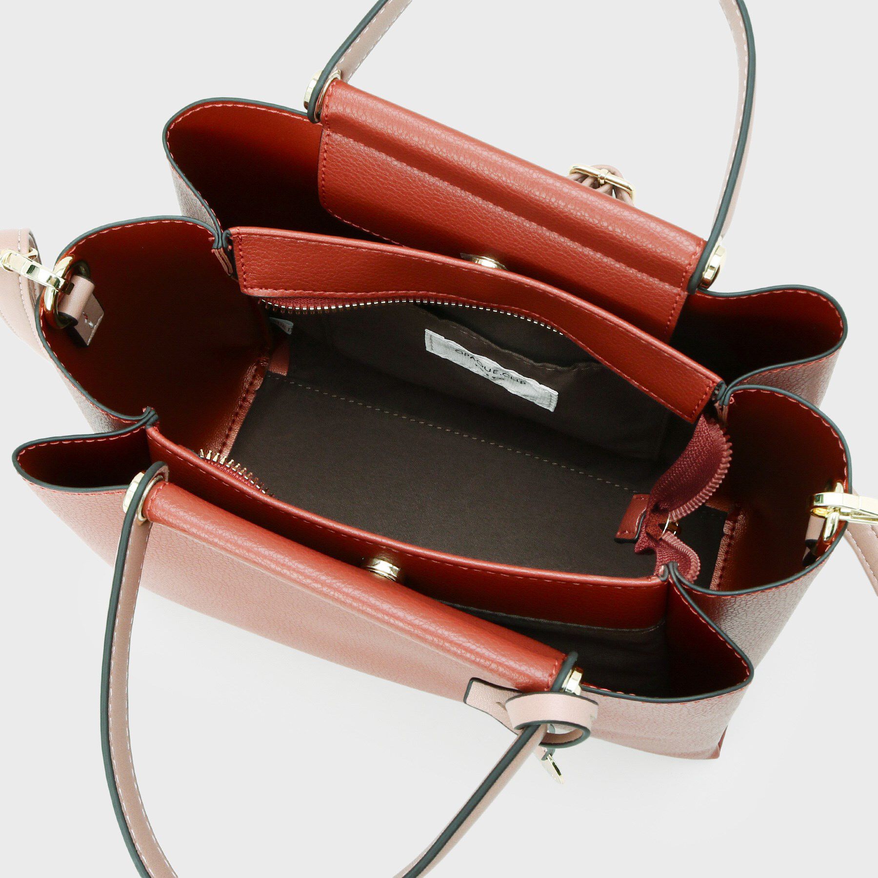 OPAQUE.CLIP「《BAILA掲載》3層仕様バイカラー合皮ミドルトートバッグ【軽量／2WAY】」|トートバッグ|