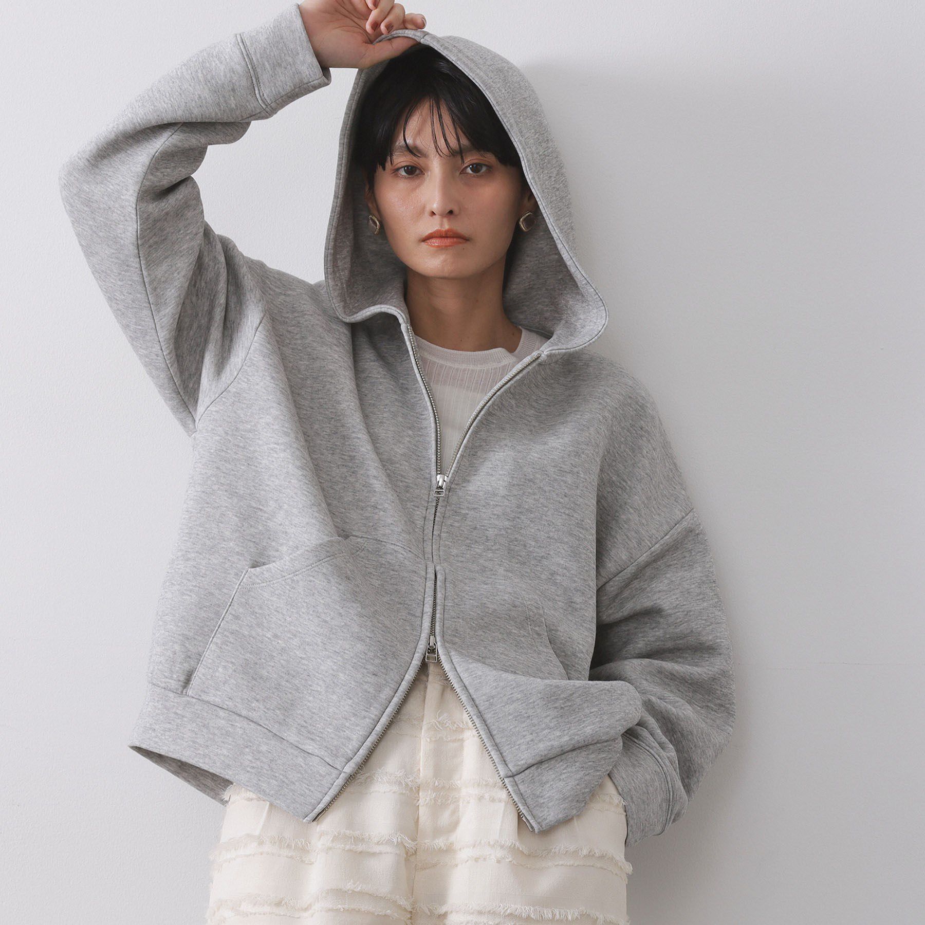 OPAQUE.CLIP「ダブルジップフーディ/セットアップ対応【洗濯機OK】」|カーディガン|