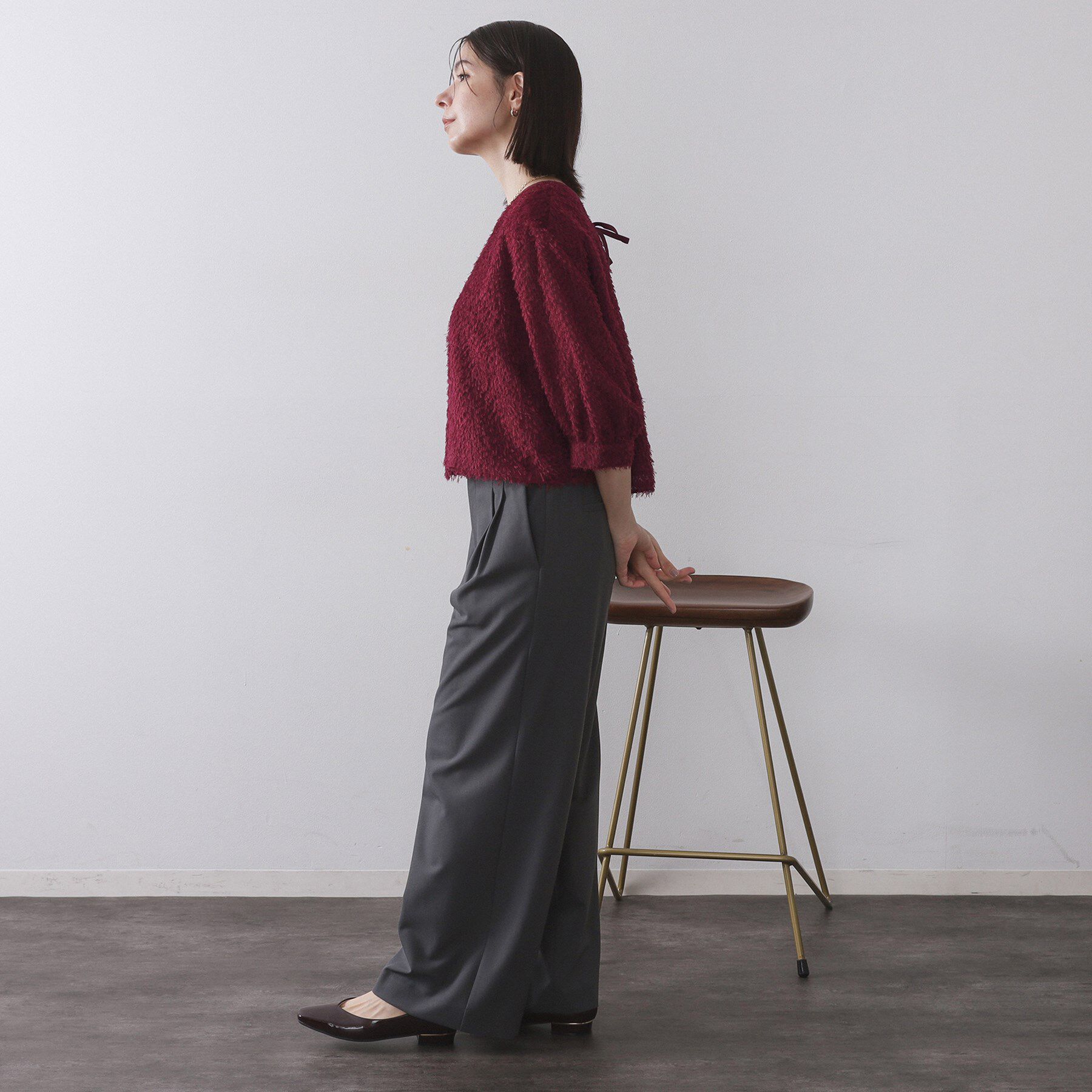 OPAQUE.CLIP「前後2WAY　シアーフリンジジャカードブラウス【洗濯機OK】」|シャツ・ブラウス|