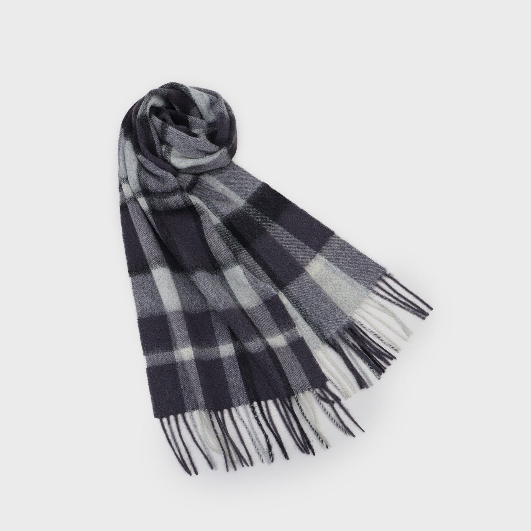 OPAQUE.CLIP「ウール100％マフラー【12col/洗える】」|ストール|ブラック(219)