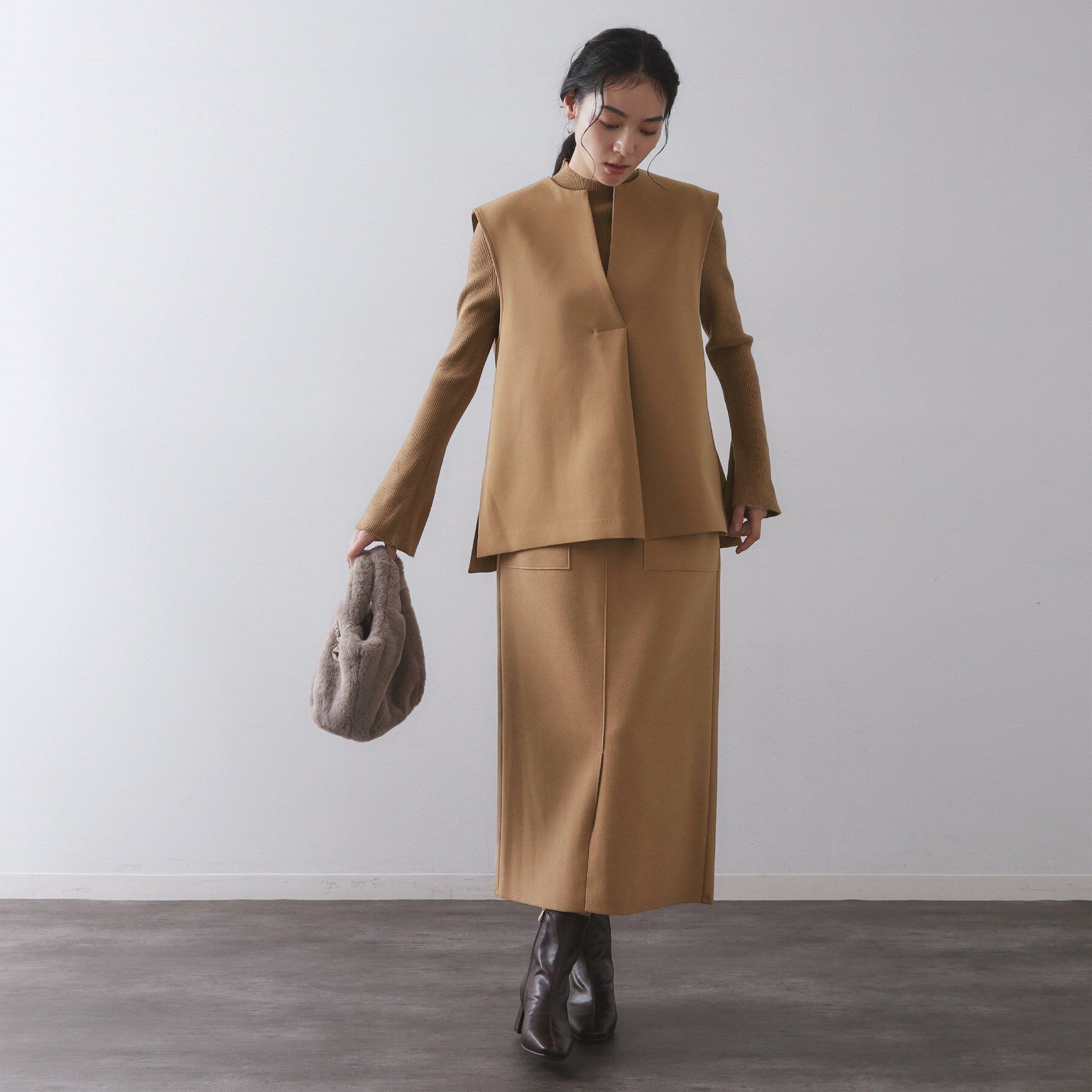 OPAQUE.CLIP「《ツインセット》ベスト&times;リブニット【洗濯機OK】」|その他|