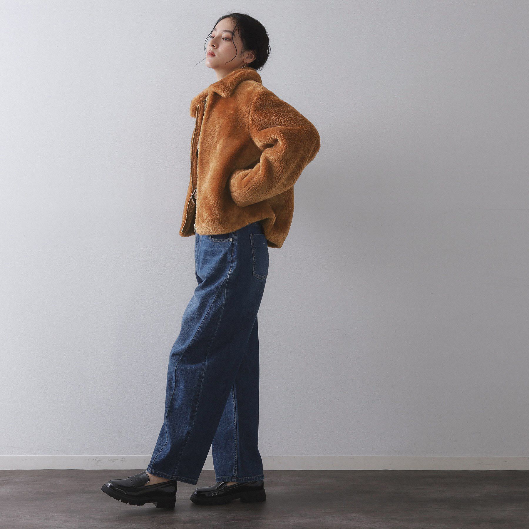 OPAQUE.CLIP「ステンカラーボアブルゾン【洗える】」|ブルゾン・スタジャン|