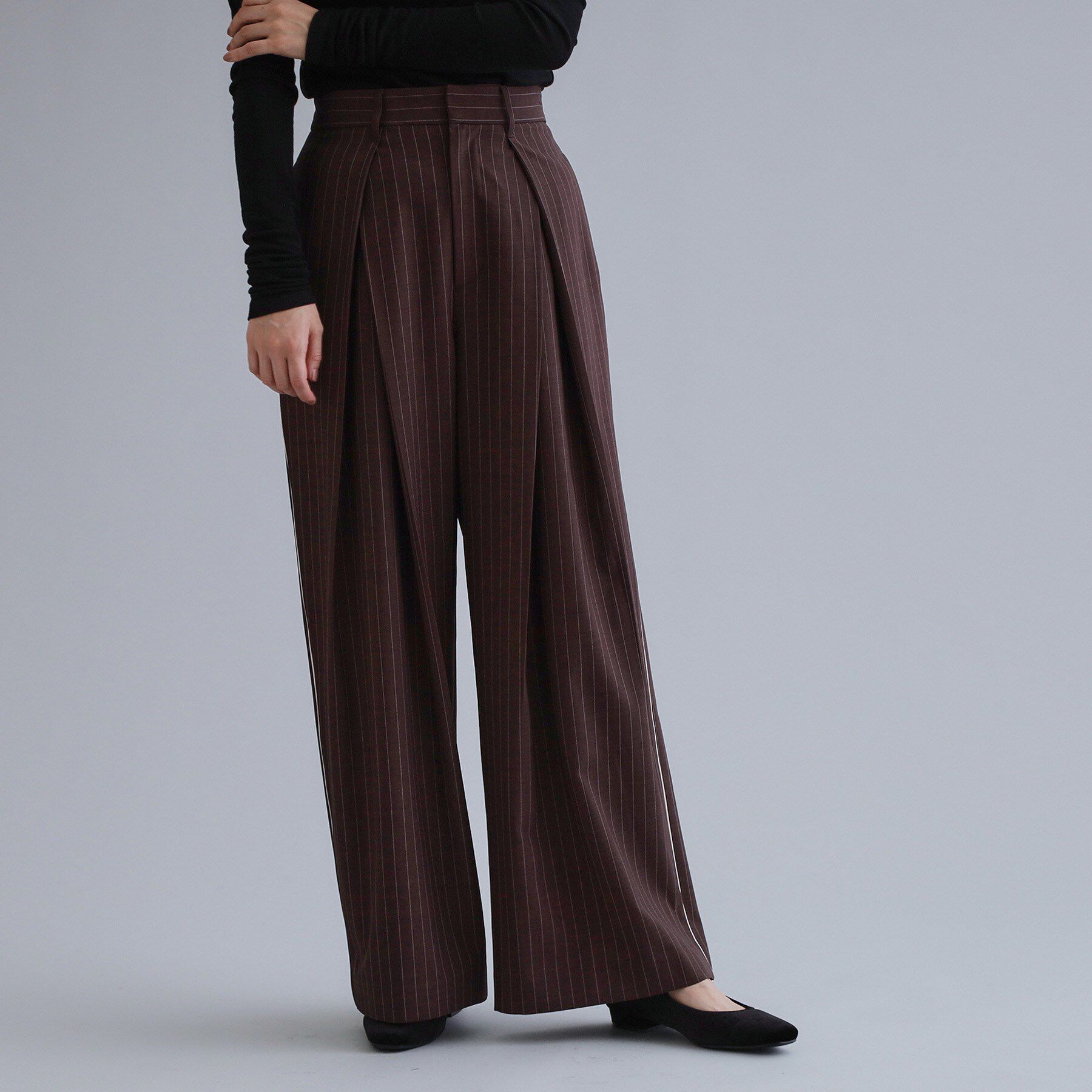 OPAQUE.CLIP「【es】ピンストライプ 変形ワイドパンツ【洗濯機OK】」|その他|