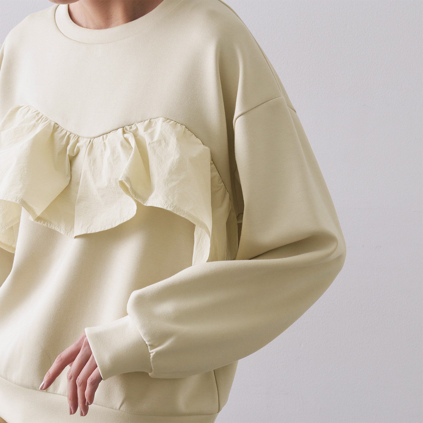 OPAQUE.CLIP「フリルドッキングトップス【洗濯機OK】」|Tシャツ・カットソー|