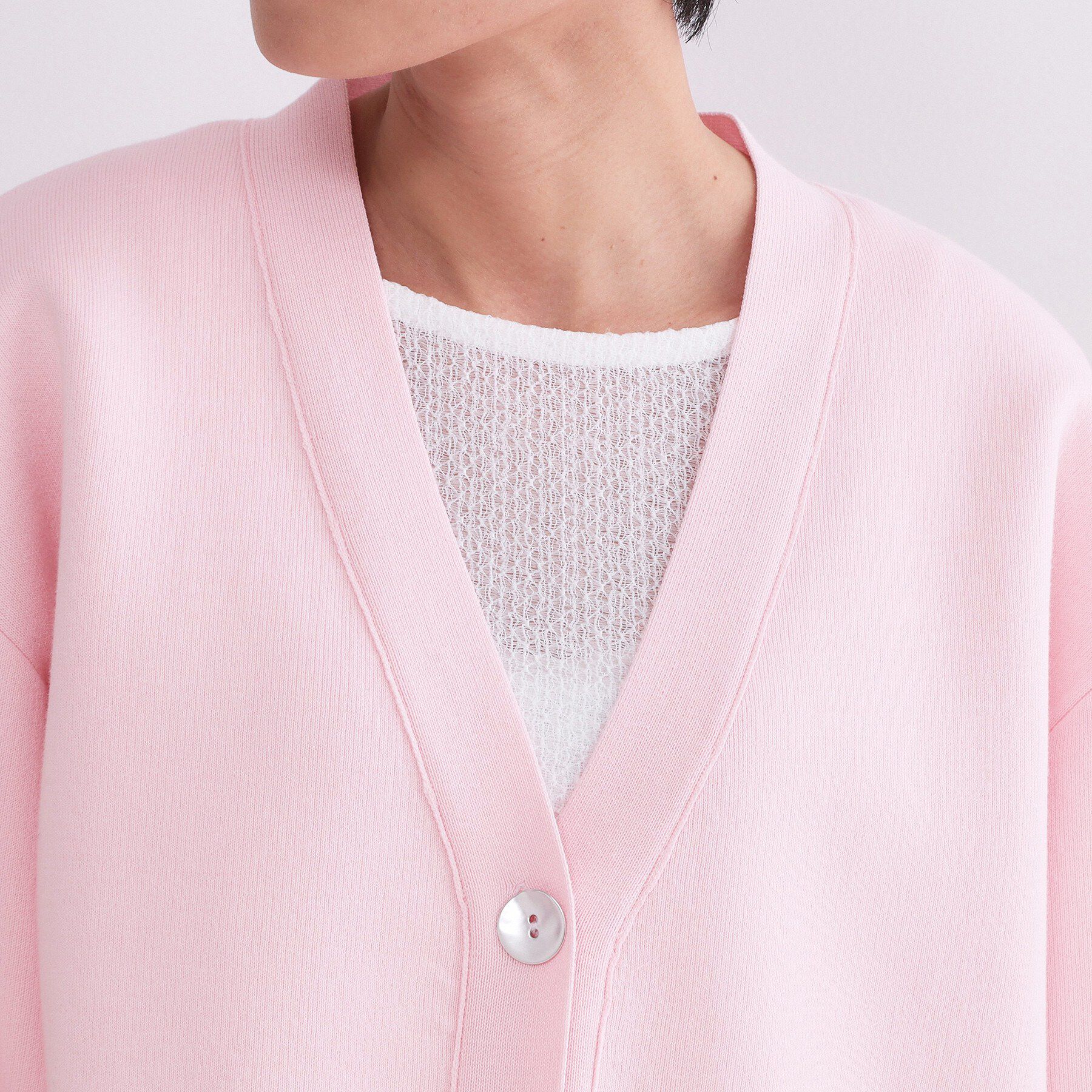 OPAQUE.CLIP「Vネックミドルニットカーディガン【洗濯機OK】」|カーディガン|