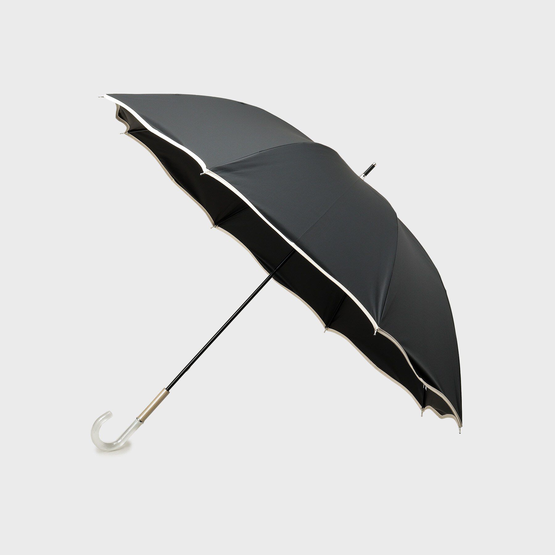 OPAQUE.CLIP「晴雨兼用バイカラーパイピングデザイン長傘」|傘|ブラック(019)