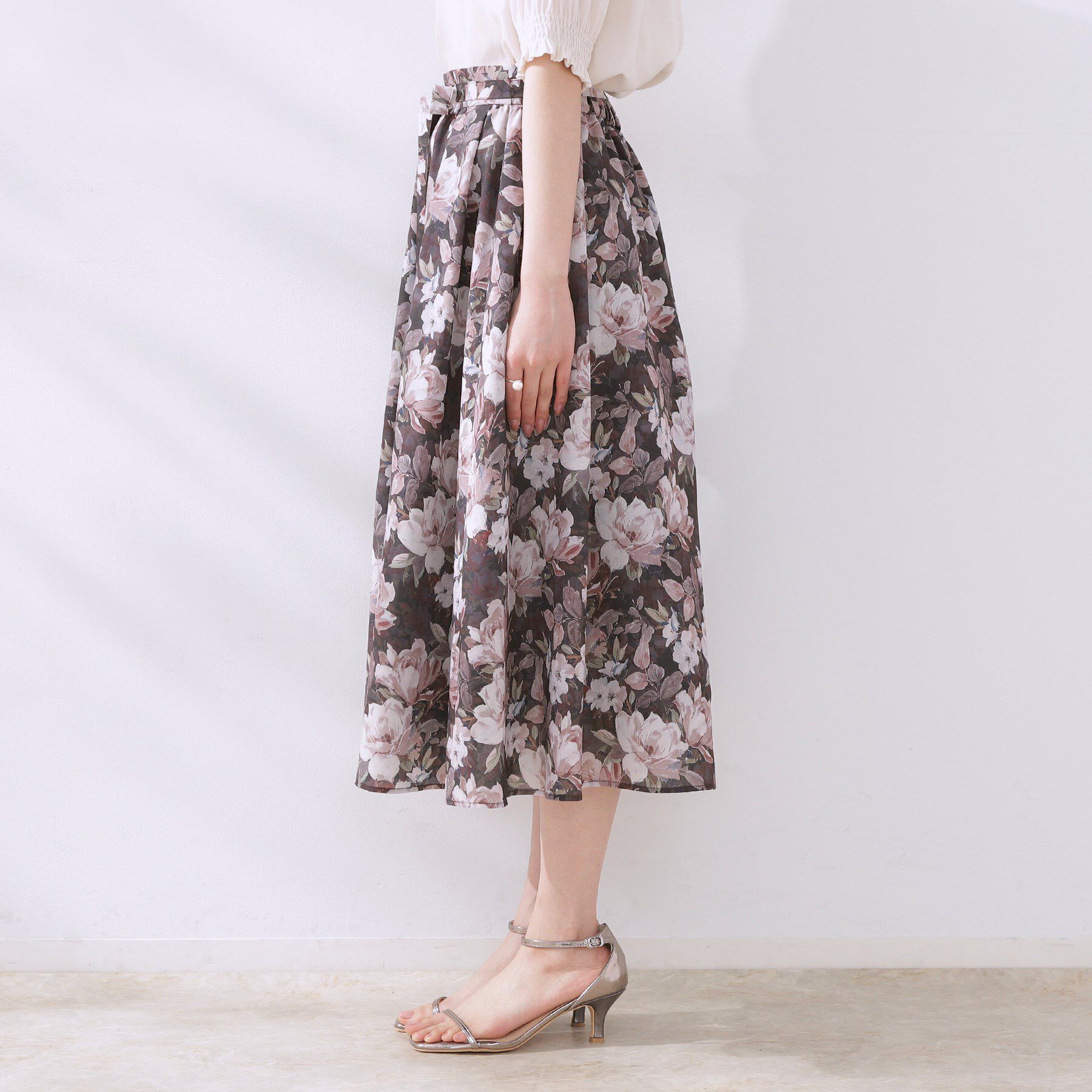 Couture broach「【きれいめ・通勤】細リボン付きパレットボイルスカート」|スカート|