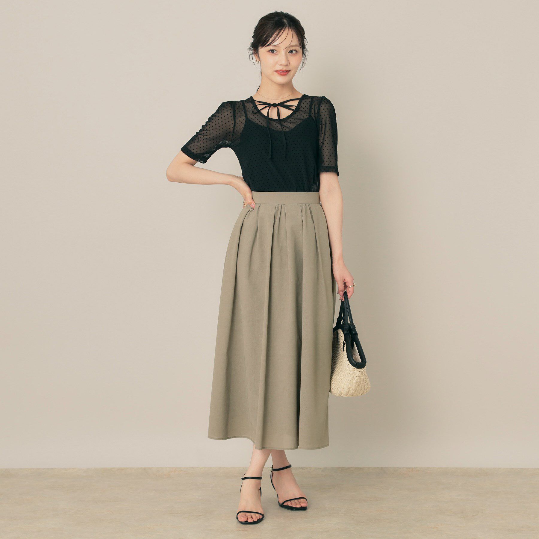 Couture broach「【きれいめ・シアー・通勤】パレットボイルロングスカート」|スカート|