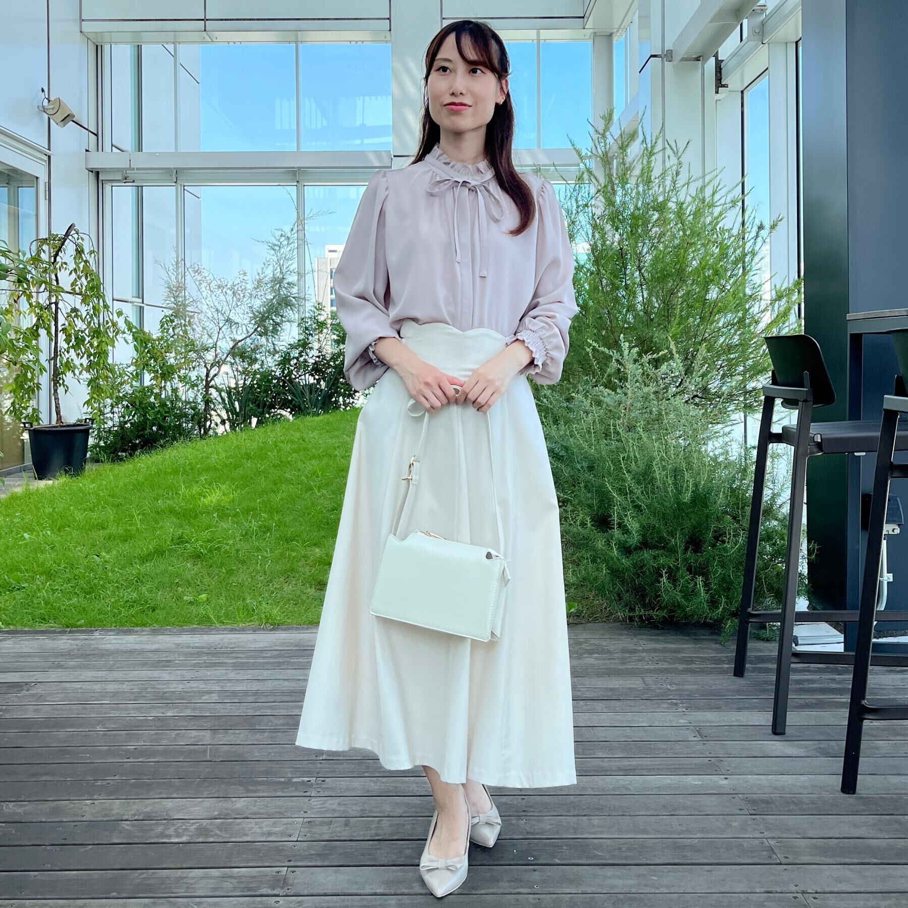 Couture broach「【フェミニン・通勤】タイ付きピコフリルブラウス」|シャツ・ブラウス|