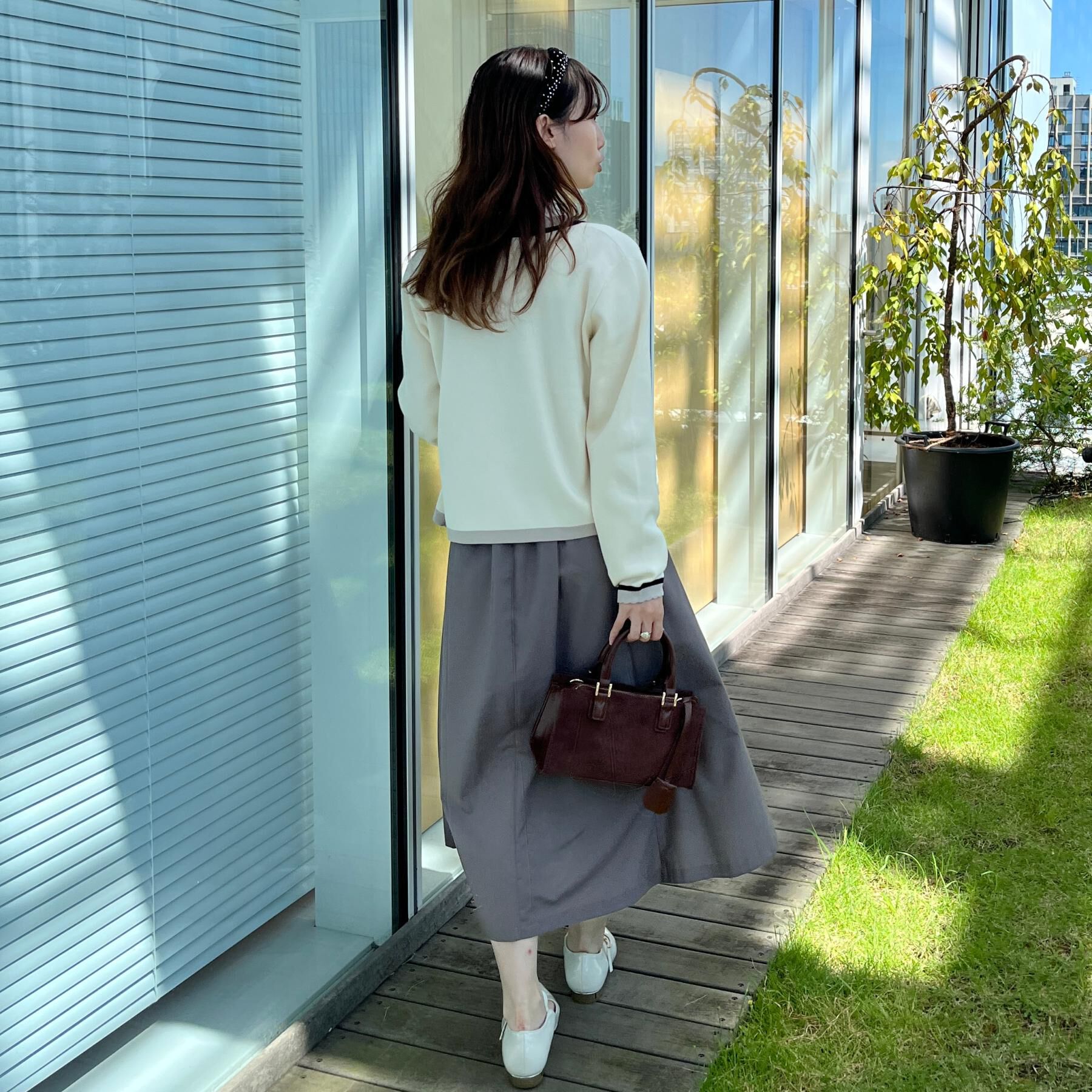 Couture broach「【高見え・通勤・大人可愛い】配色総針スカラカーディガン」|カーディガン|