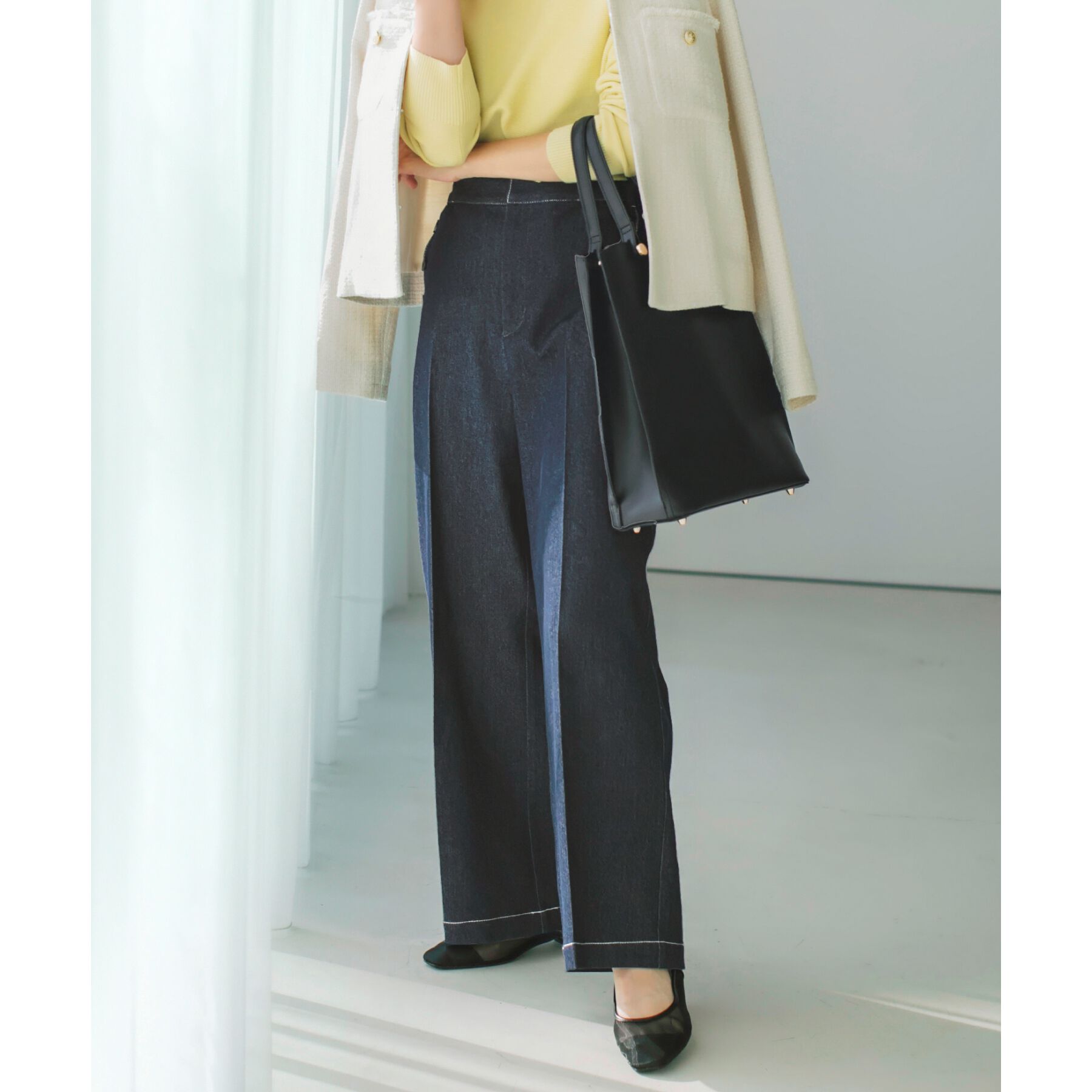 THE SHOP TK「【美脚/オ―ルシーズン】デニムマリンパンツ/洗濯機OK」|デニム|