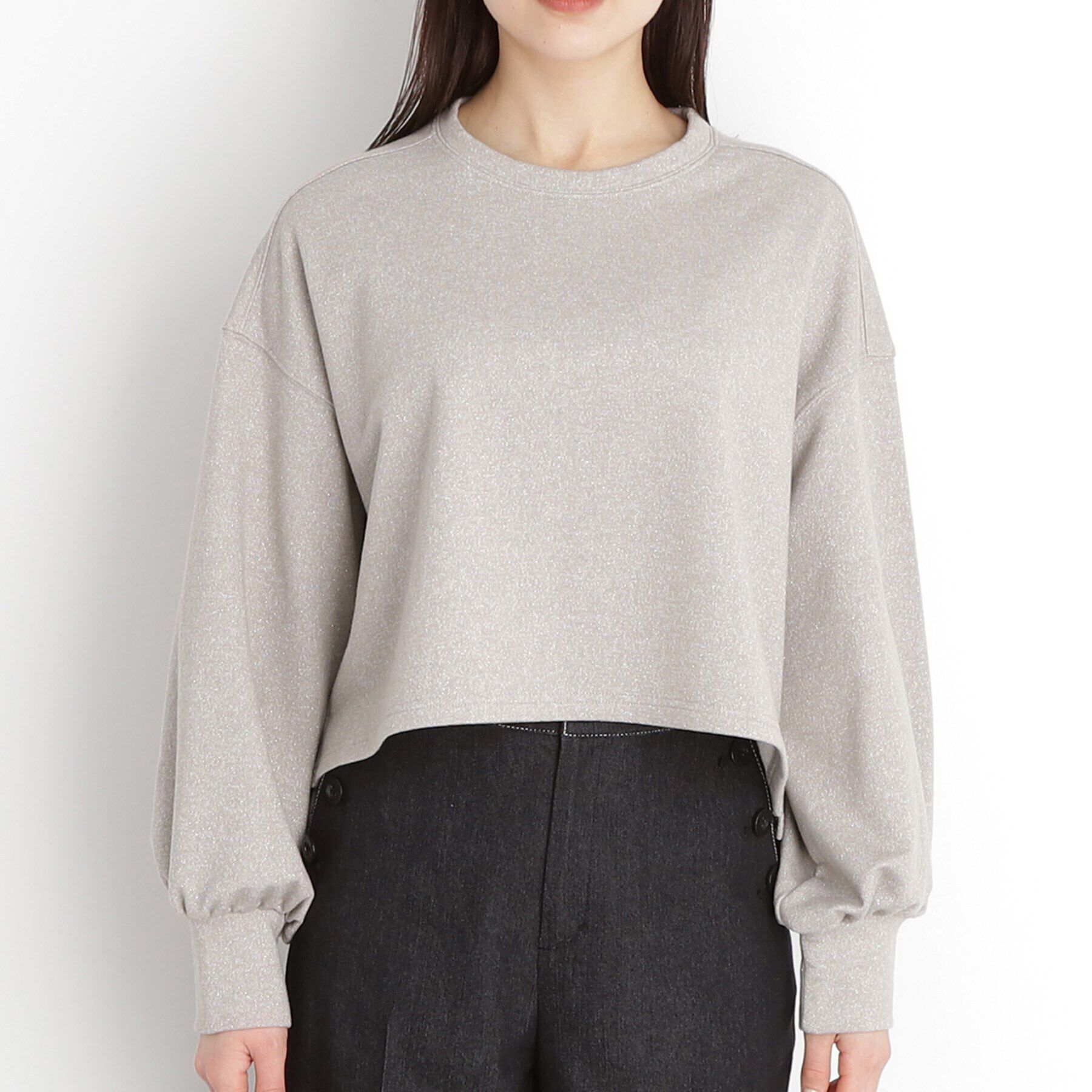 THE SHOP TK「ラメ裏毛パフスリーブ【洗える】」|Tシャツ・カットソー|