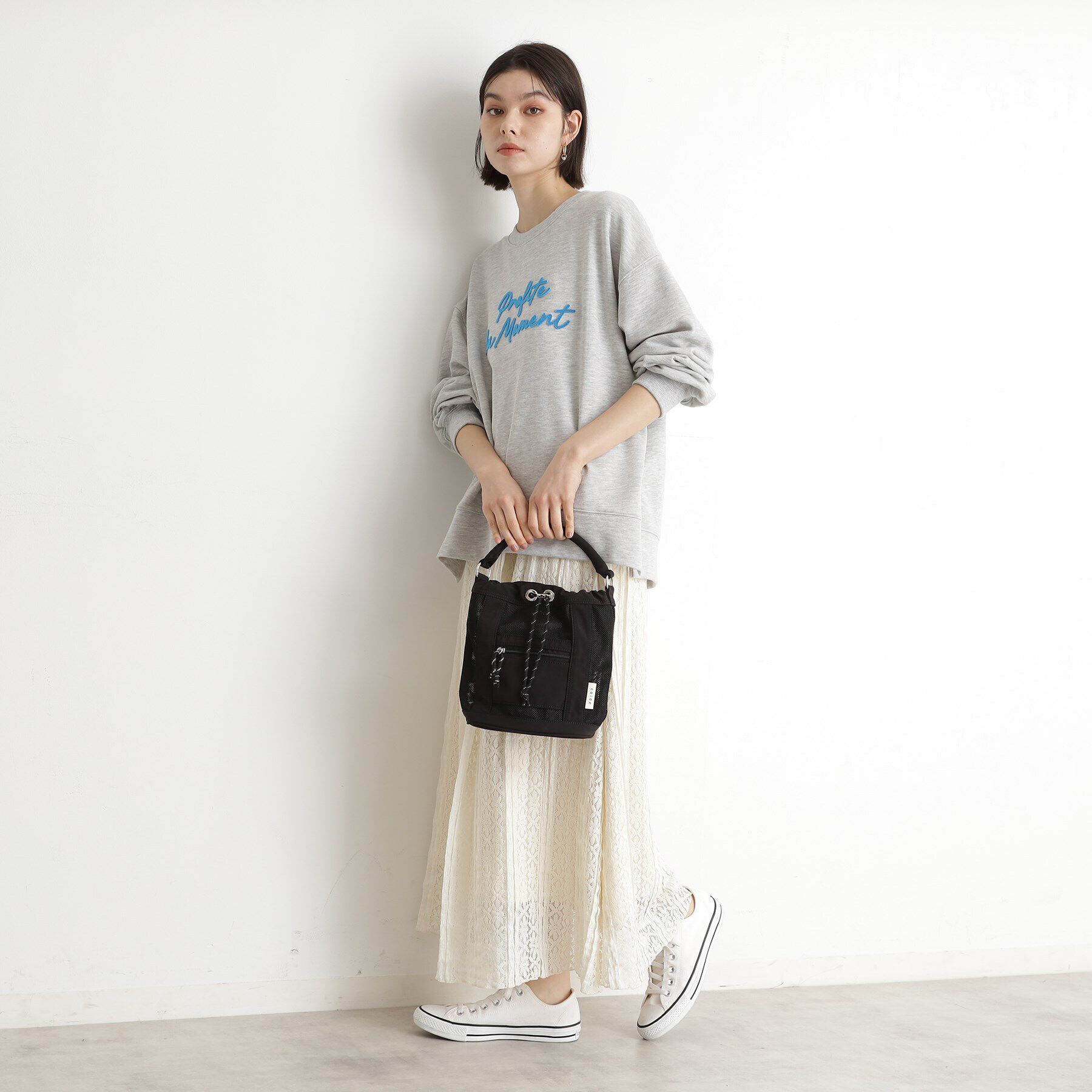 THE SHOP TK「メッシュナイロンコンビ巾着ショルダーバッグ」|ショルダー・メッセンジャー|