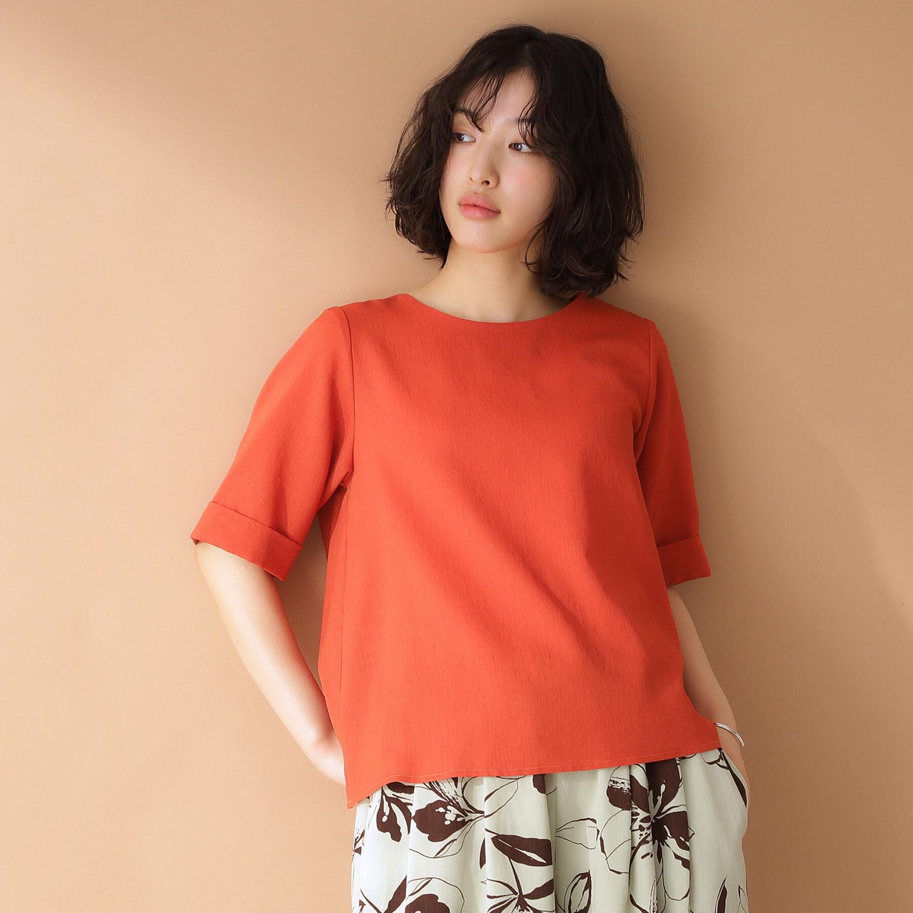 THE SHOP TK「麻調ブラウス【シワになりにくい/洗える】」|シャツ・ブラウス|