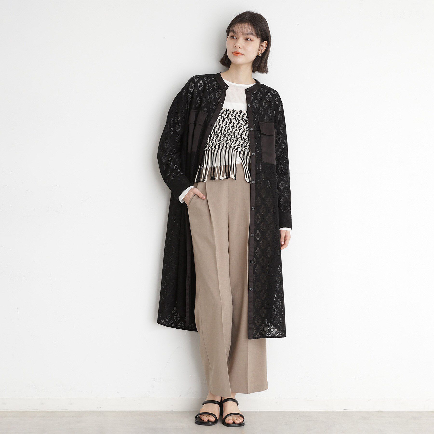 THE SHOP TK「レースシャツワンピース」|ワンピース|