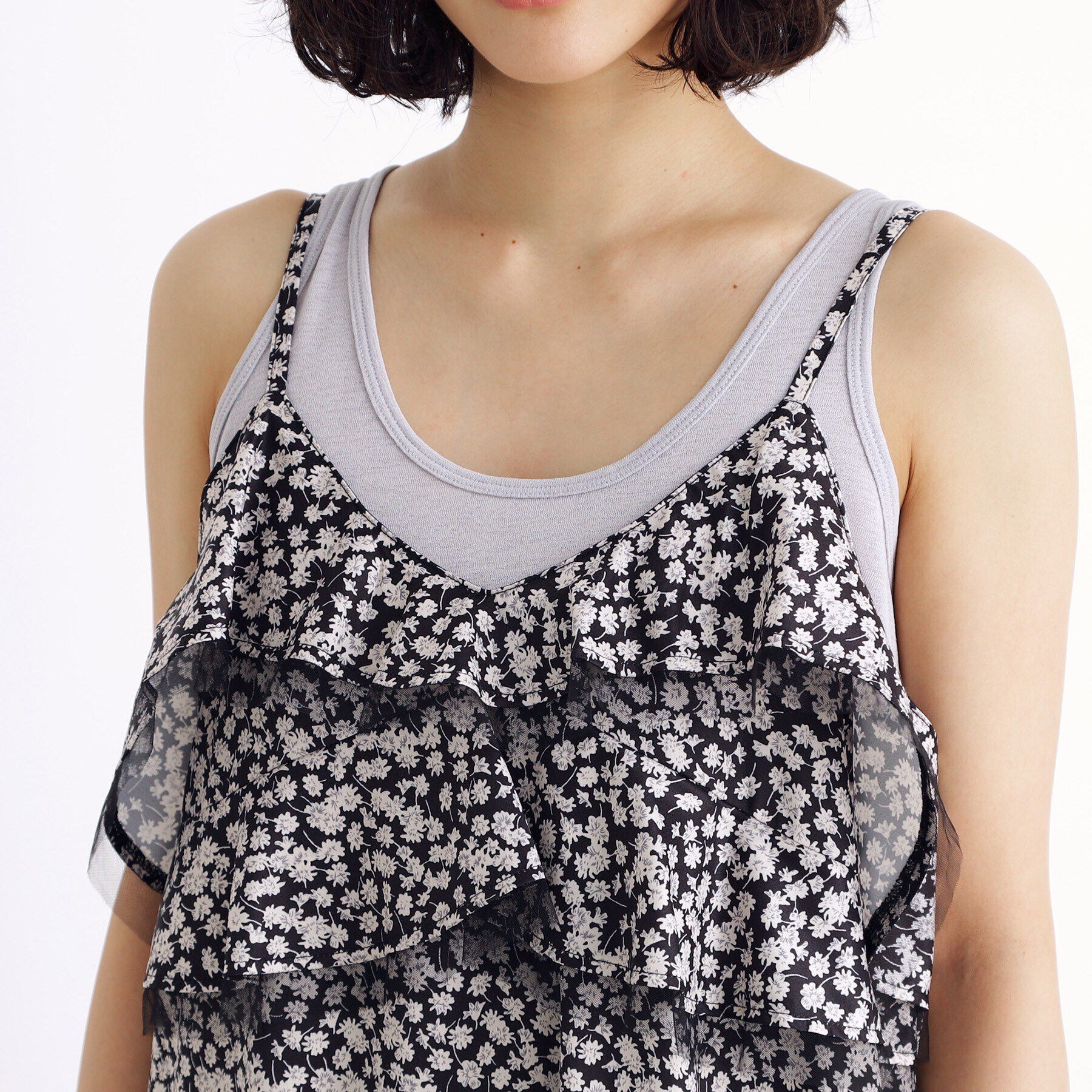 THE SHOP TK「小花柄フリルキャミワンピース【洗える】」|ワンピース|