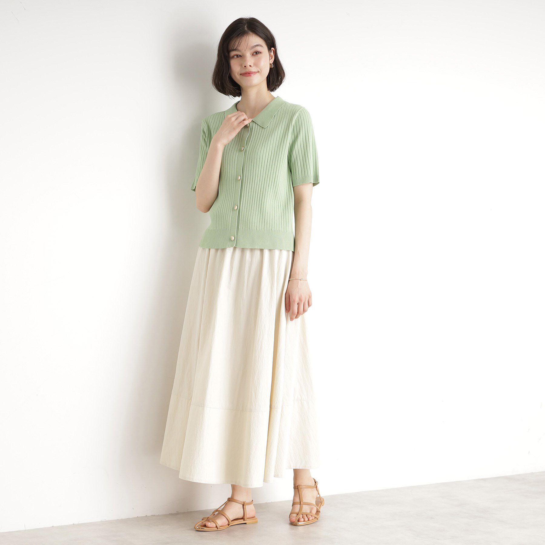 THE SHOP TK「リブニットポロシャツ【洗濯機OK】」|ニット・セーター|