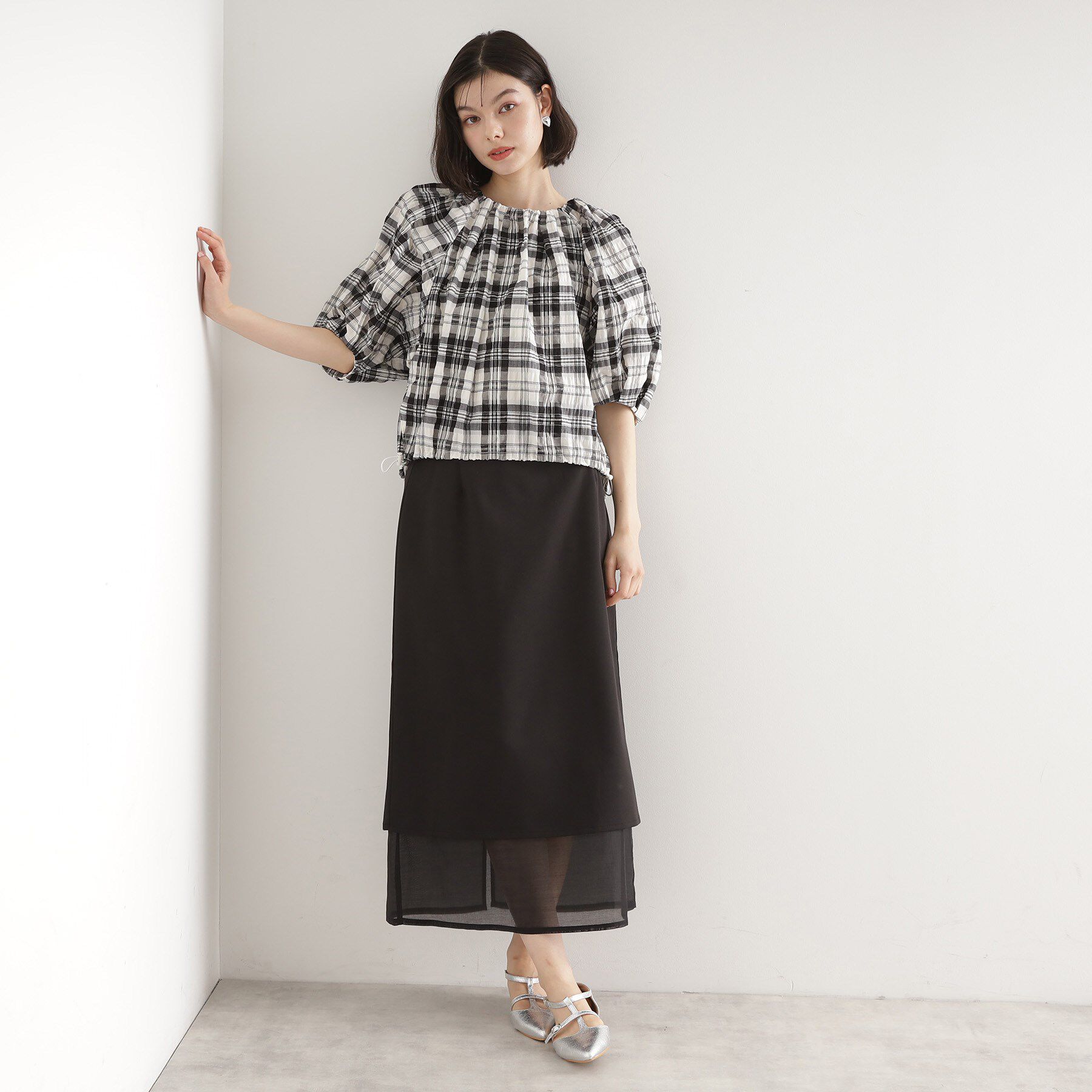 THE SHOP TK「裾シアーナロースカート【洗える】」|スカート|