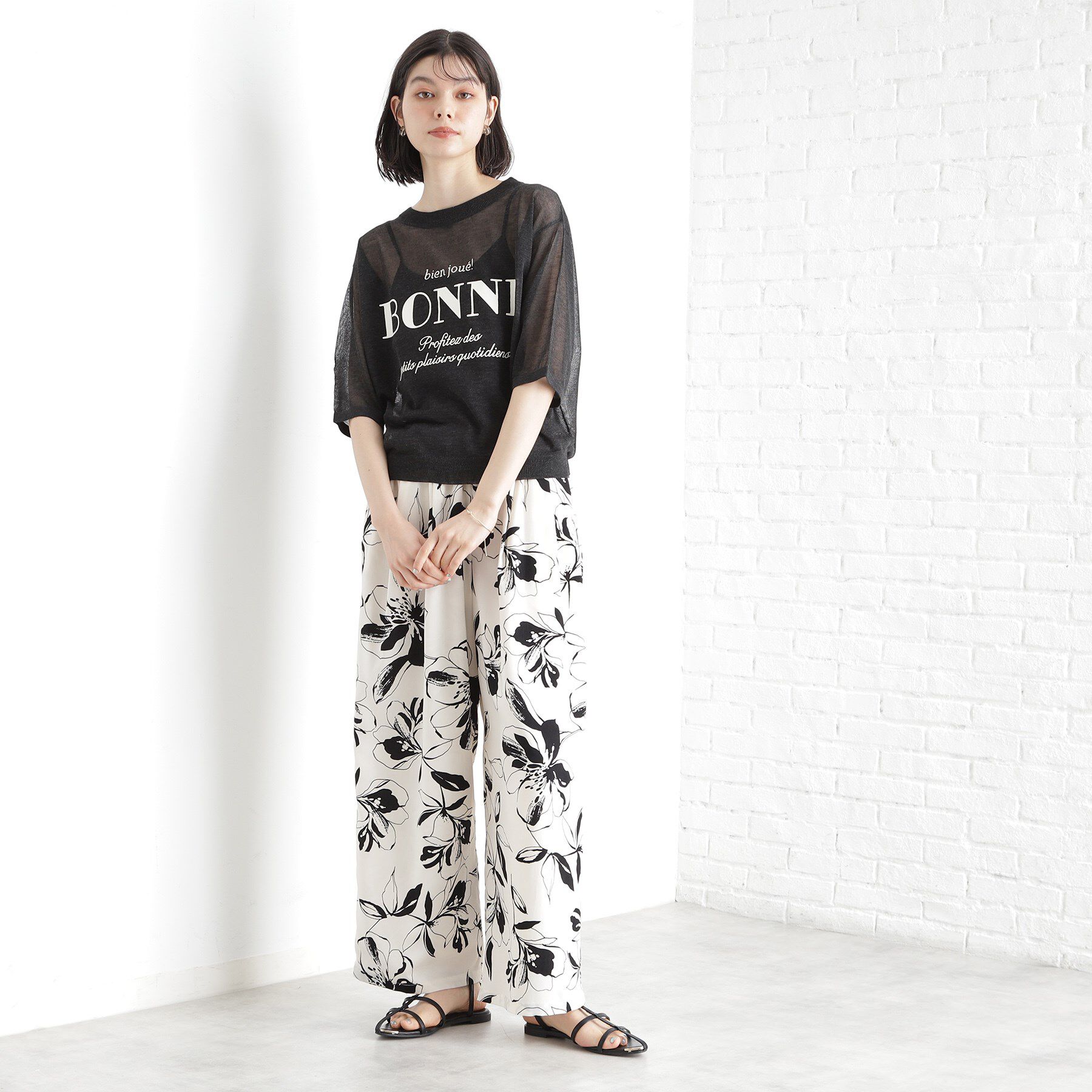 THE SHOP TK「光沢シアーロゴプルオーバー【洗える】」|Tシャツ・カットソー|
