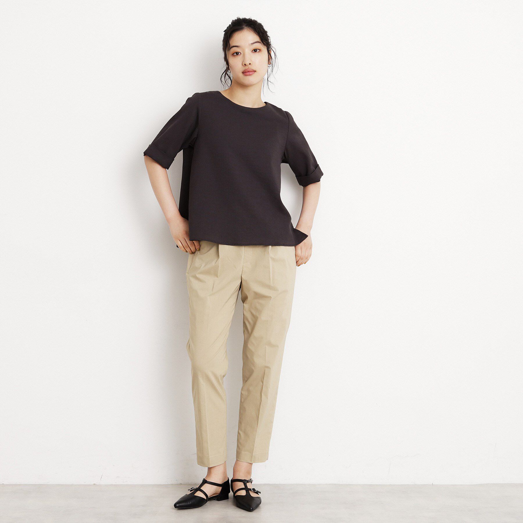 THE SHOP TK「【XS-XLサイズ/美シルエット】ハイパーストレッチテーパードパンツ/接触冷感/洗える」|その他|