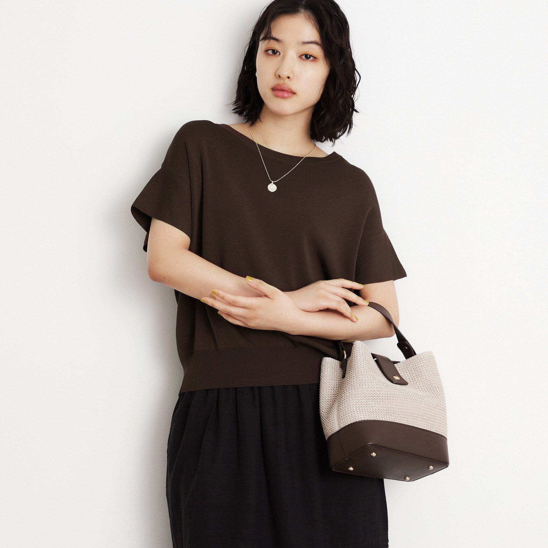 THE SHOP TK「さらさらフレアスリーブサマーニット【毛玉になりにくい/UV/洗濯機OK】」|ニット・セーター|