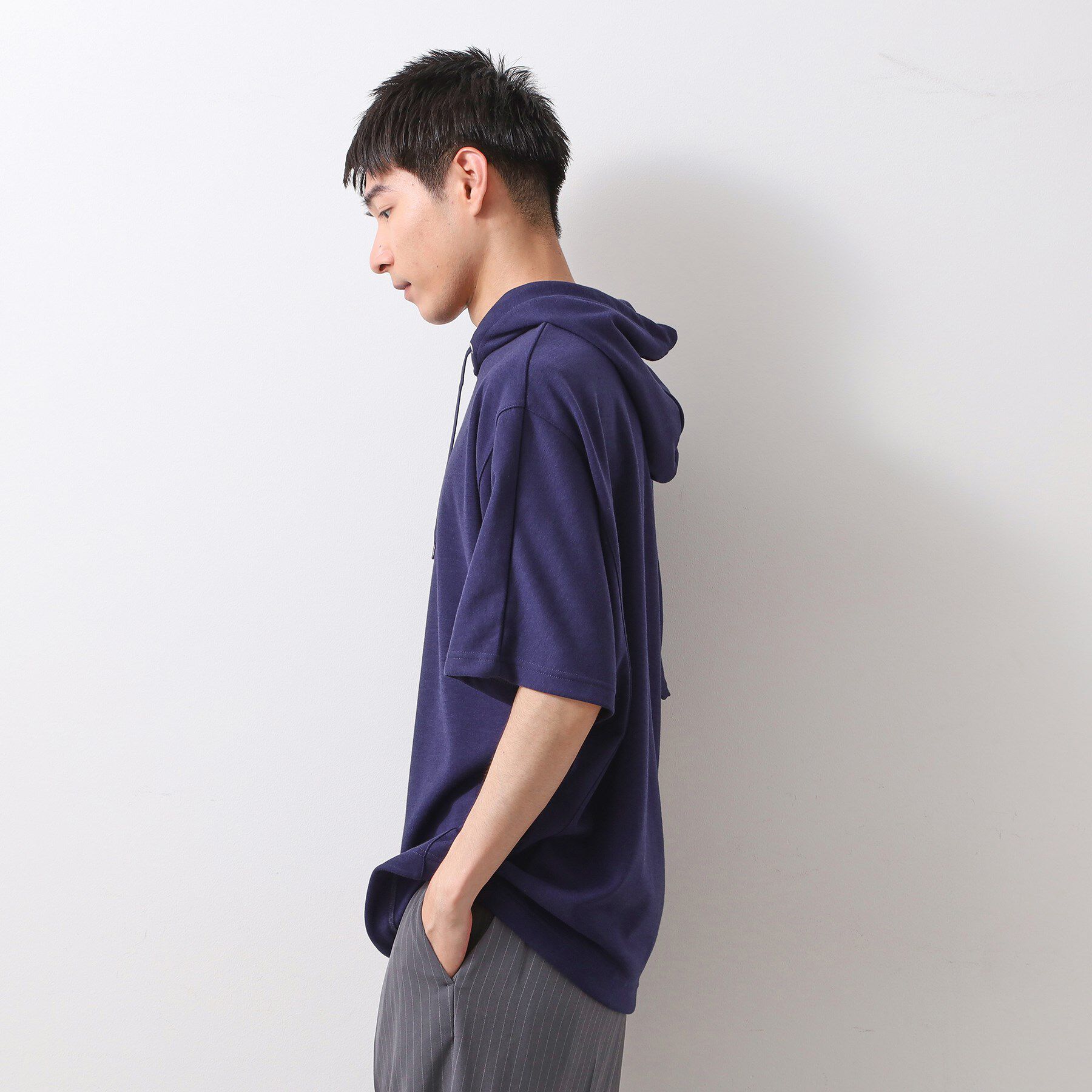 THE SHOP TK「ポンチ半袖パーカー　【洗濯機OK】」|パーカー|