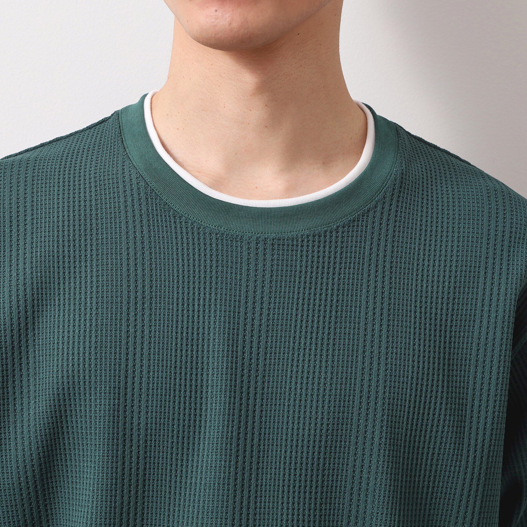 THE SHOP TK「ランダムワッフル半袖Tシャツ 【洗濯機ＯＫ】」|Tシャツ・カットソー|