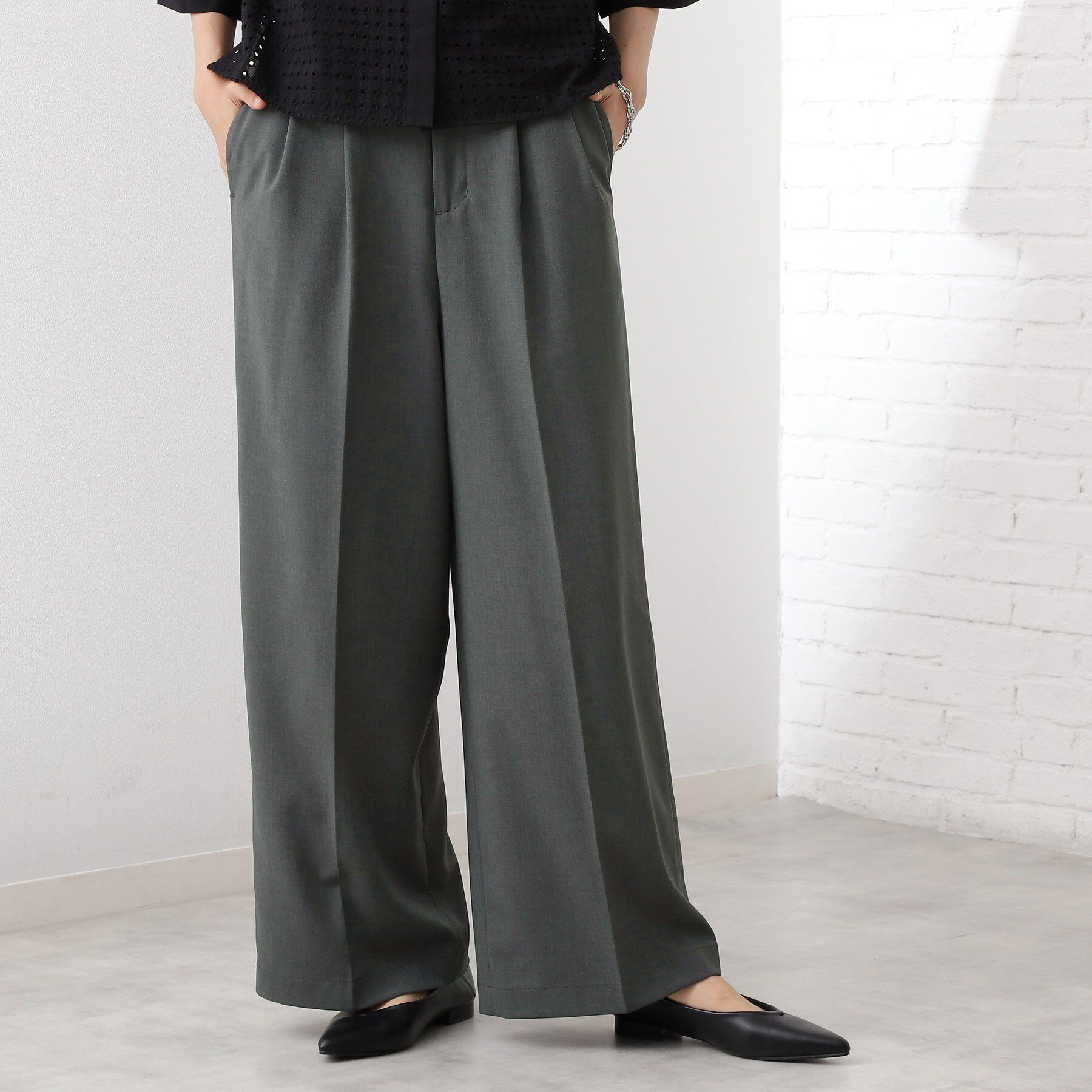 THE SHOP TK「【きれいめもカジュアルもお任せ】2タックワイドパンツ【セットアップ可】」|その他|