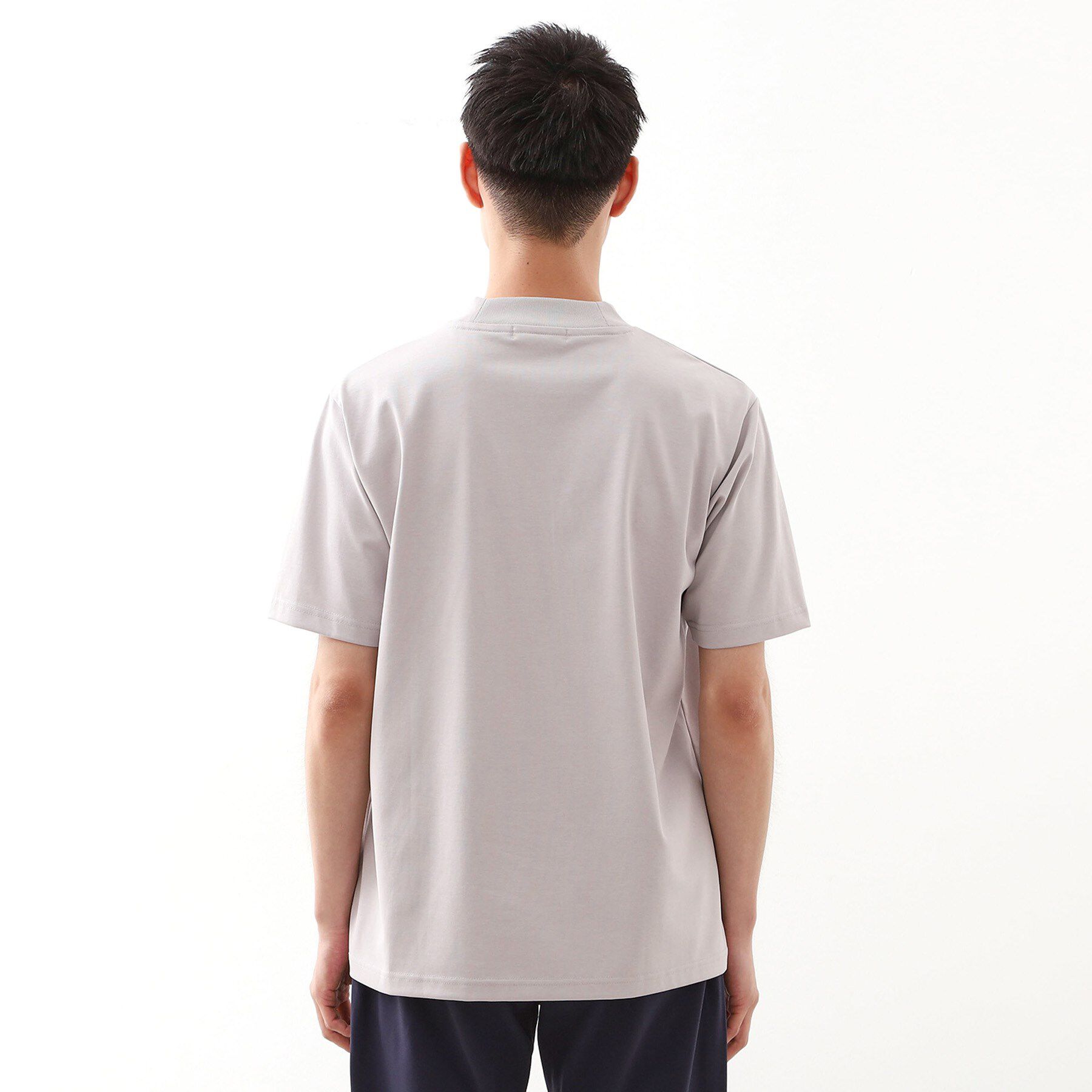 THE SHOP TK「モックネックプレーティング半袖Tシャツ 【接触冷感/洗濯機OK】」|Tシャツ・カットソー|