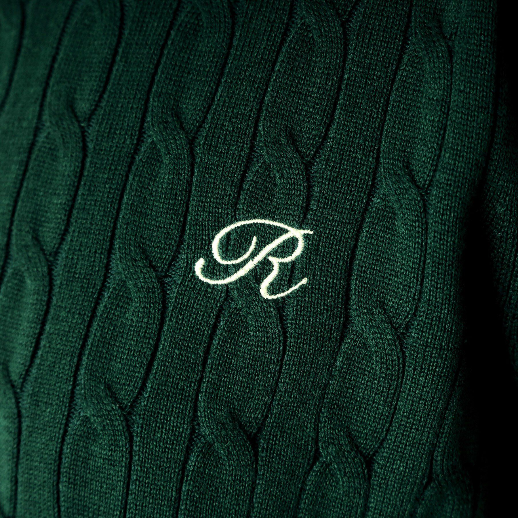 THE SHOP TK「ワンポイント刺繍ケーブル半袖ニット【洗濯機OK】」|ニット・セーター|