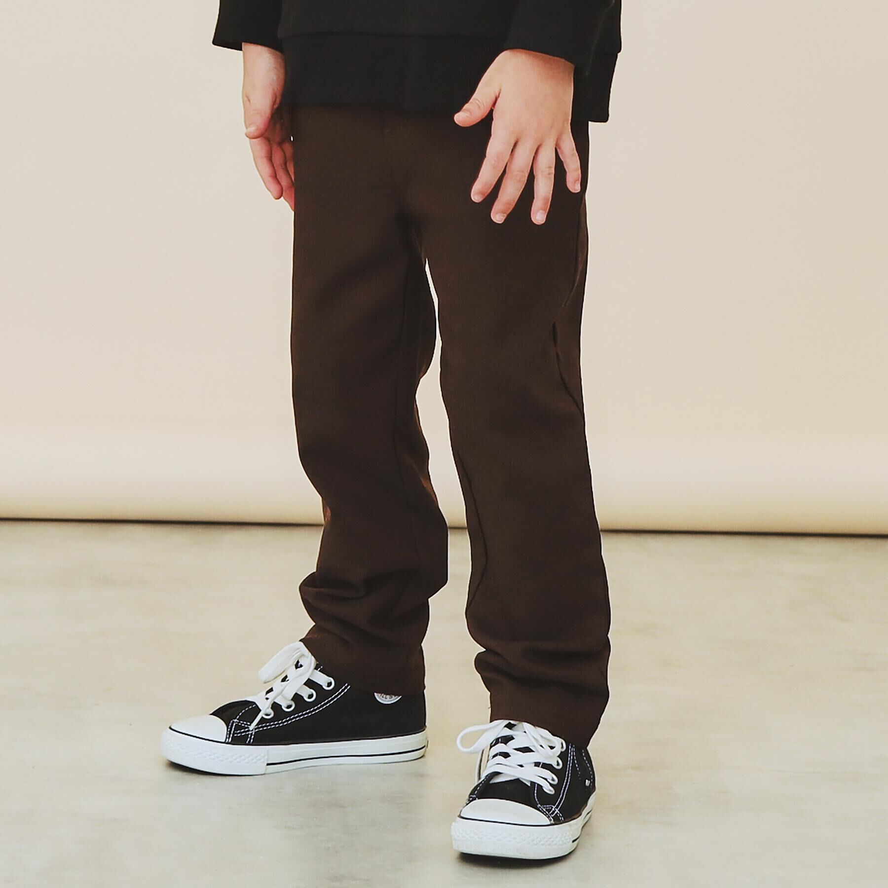 THE SHOP TK「【110－160/裏起毛】あったかのびーるストレートパンツ/洗濯機OK」|その他|ブラウン(043)