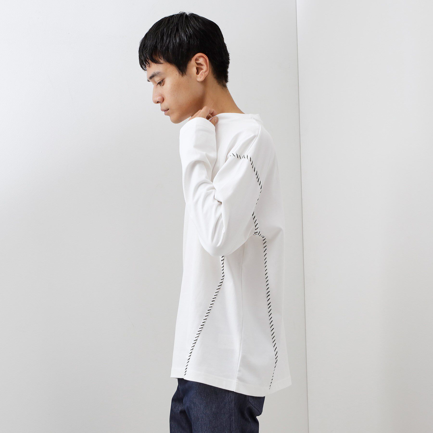 THE SHOP TK「ハンドステッチ長袖Tシャツ 【洗濯機OK】」|Tシャツ・カットソー|