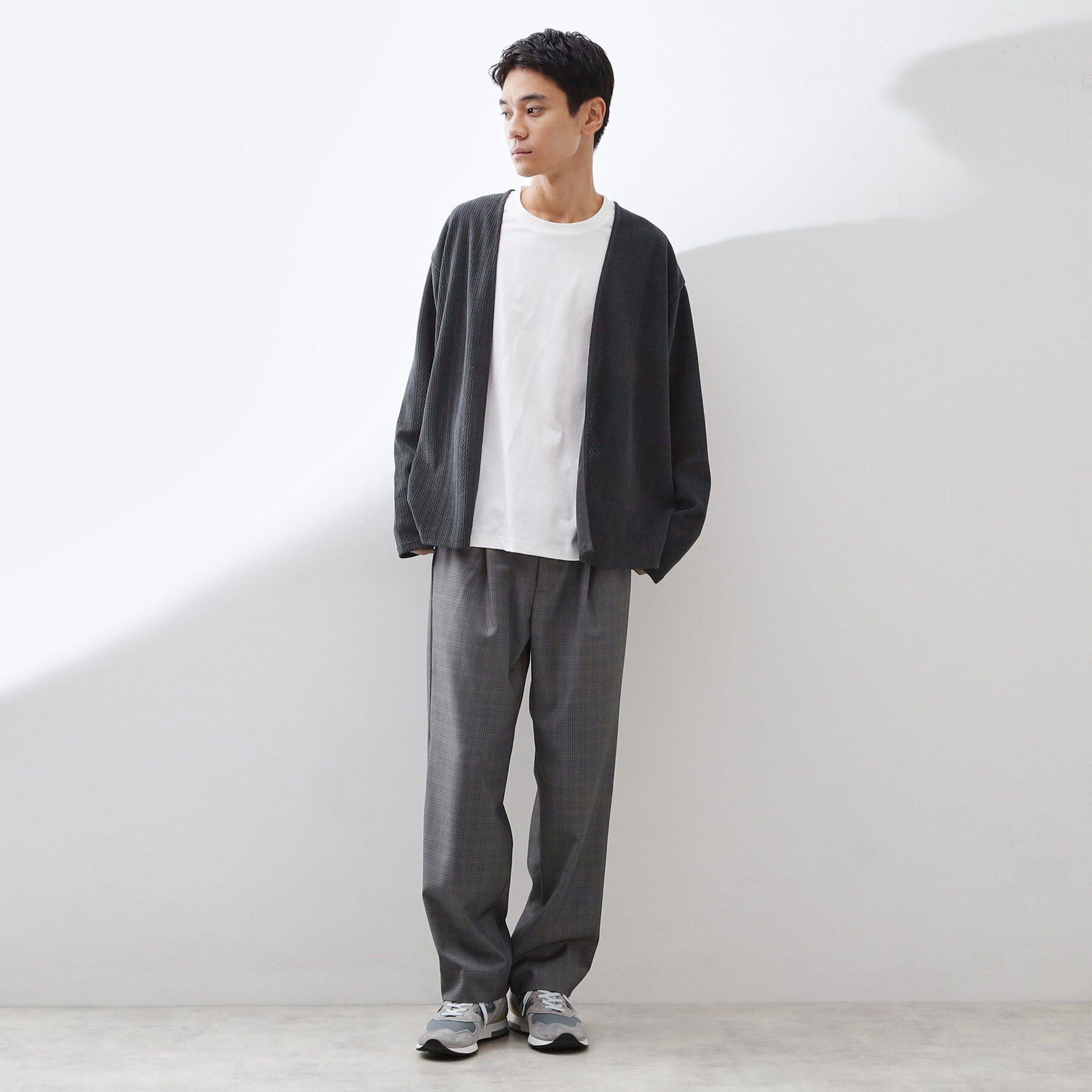 THE SHOP TK「【セットでお買い得！】モールニットカーディガン＋長袖Tシャツ　洗濯機OK/吸水速乾・毛玉になりにくい」|カーディガン|