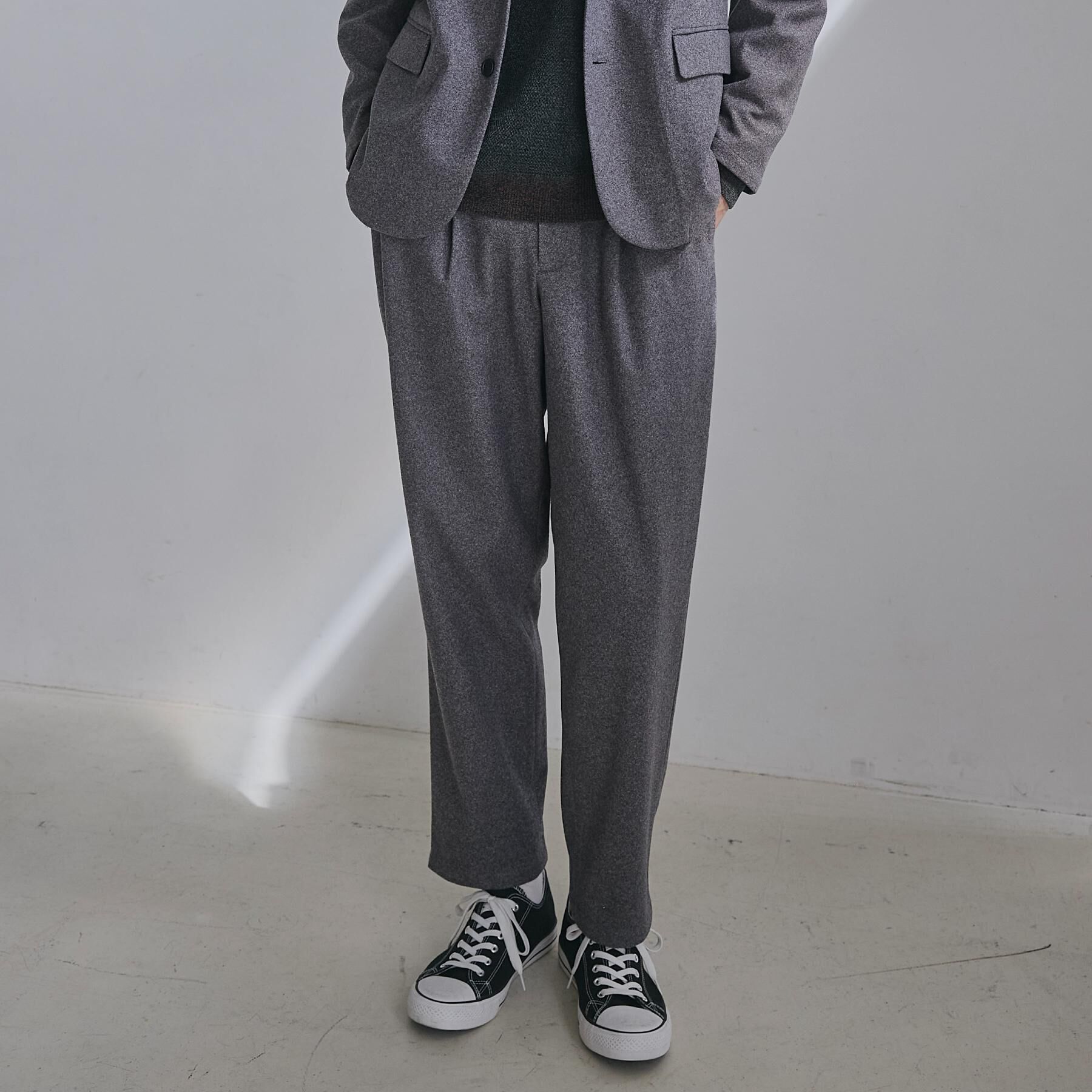 THE SHOP TK「ホームスパンジャージイージーパンツ【セットアップ可/洗濯機OK】」|その他|チャコールグレー(0