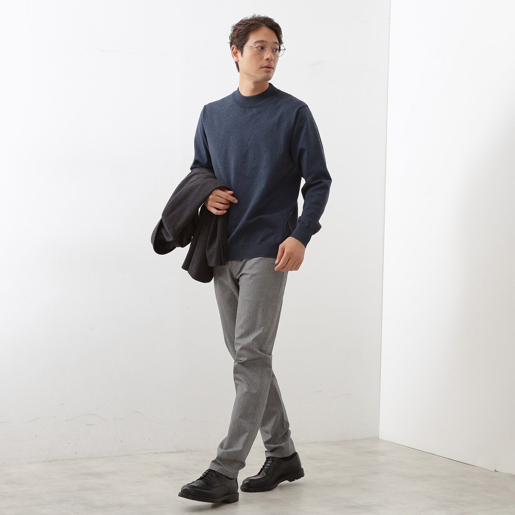 THE SHOP TK「【冬のビジネスシーンに最適】モックネックニット」|ニット・セーター|