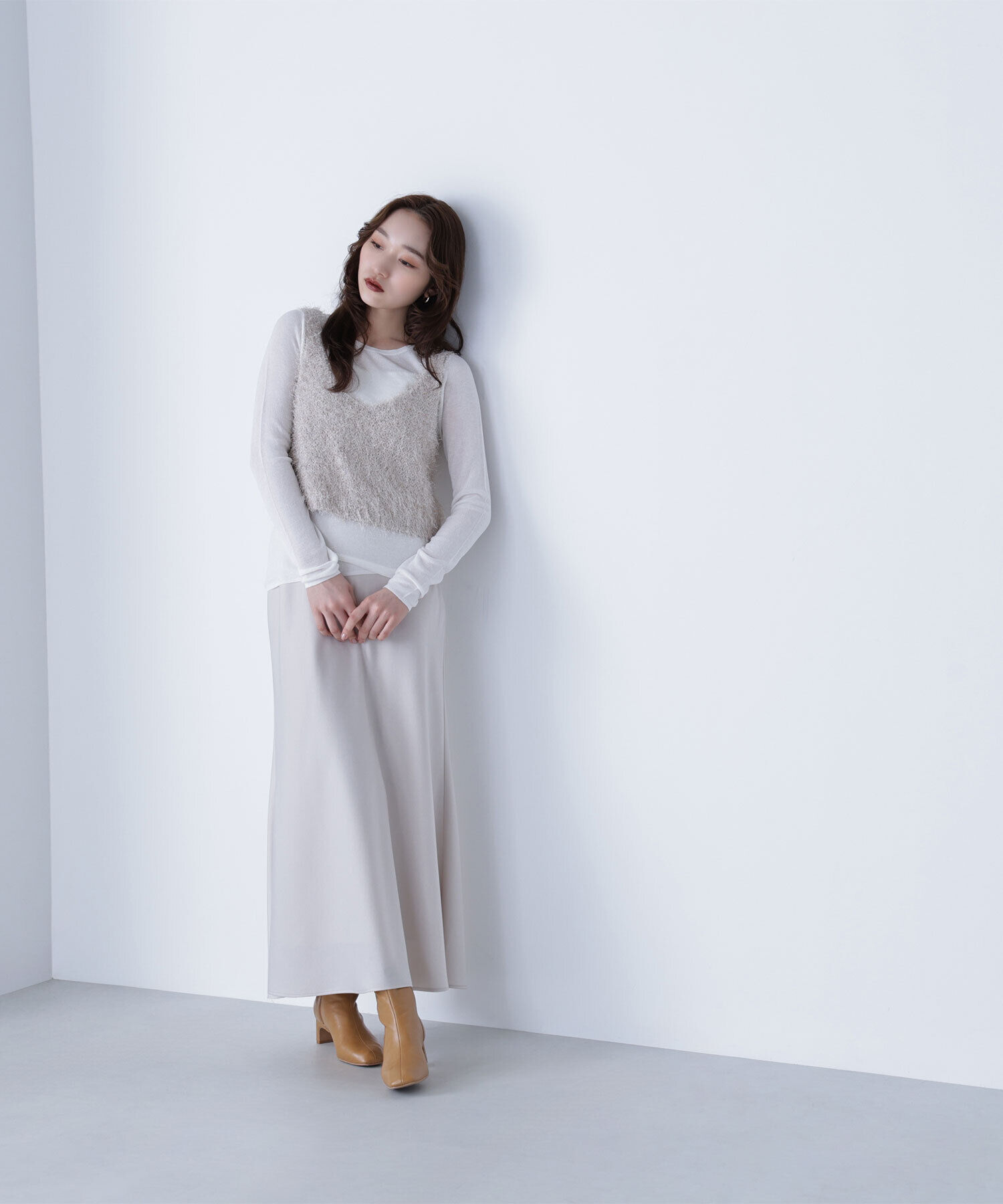  「バイアスサテンナロースカート」|スカート|