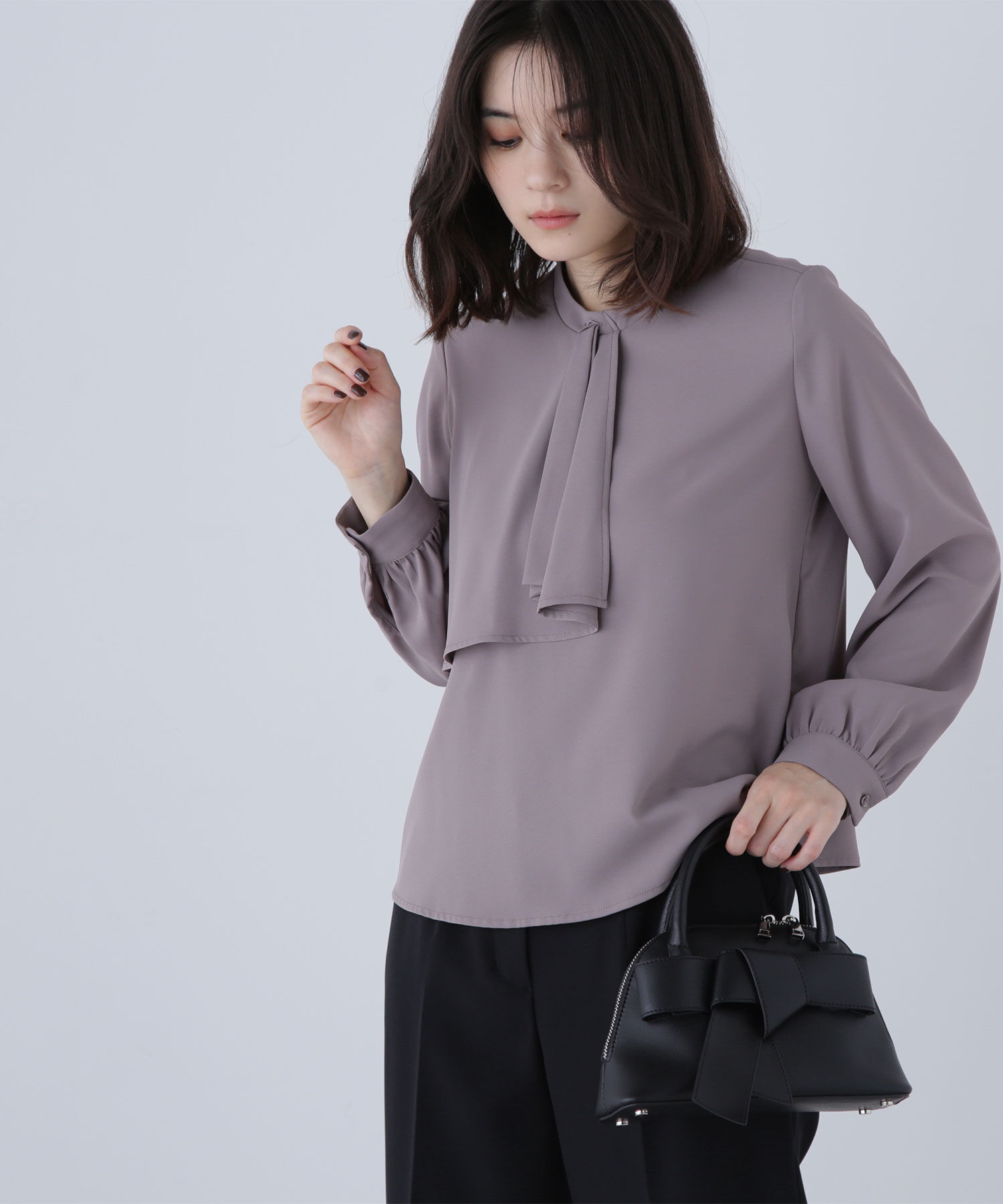  「アシメラッフルボウブラウス」|シャツ・ブラウス|