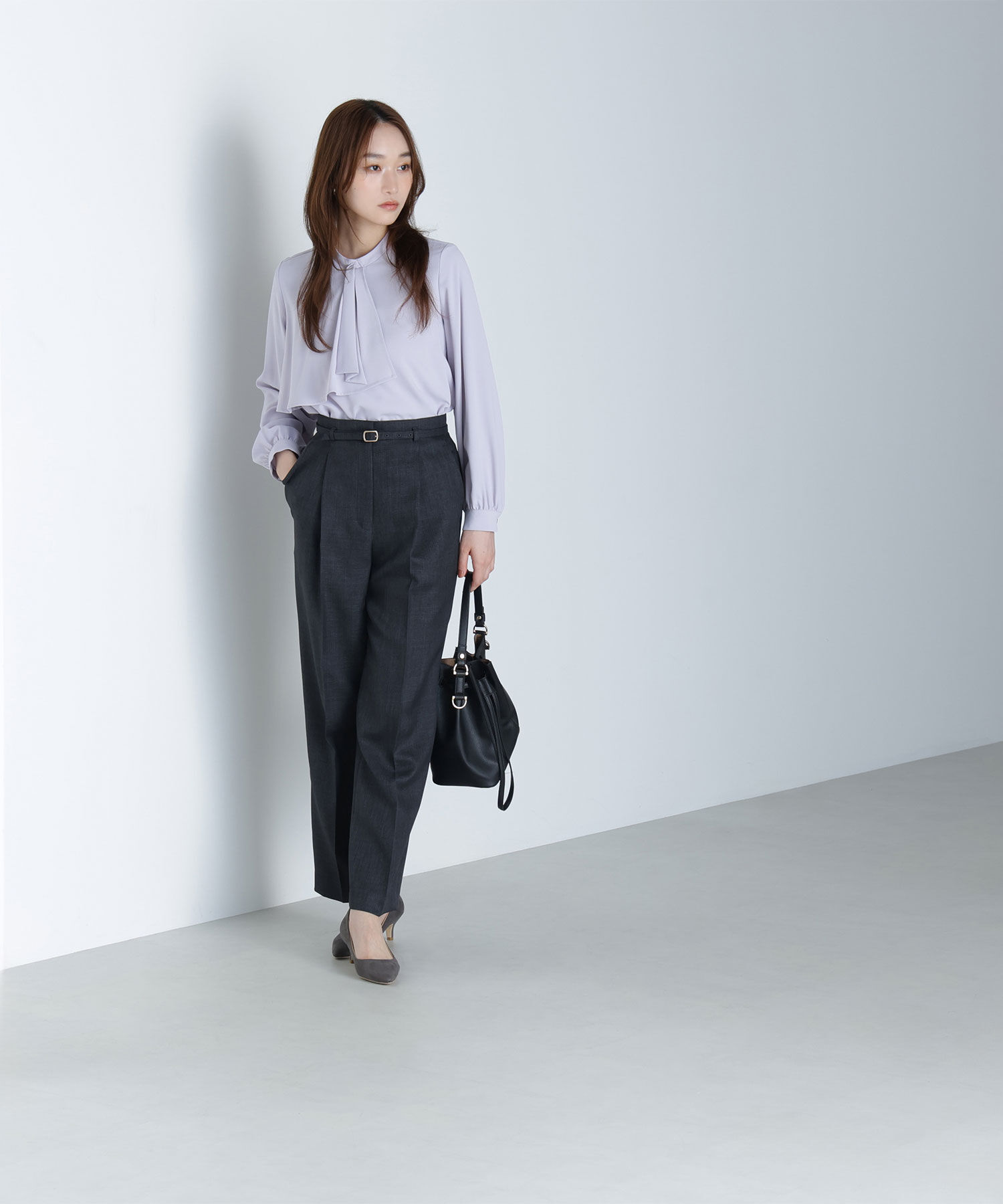  「アシメラッフルボウブラウス」|シャツ・ブラウス|